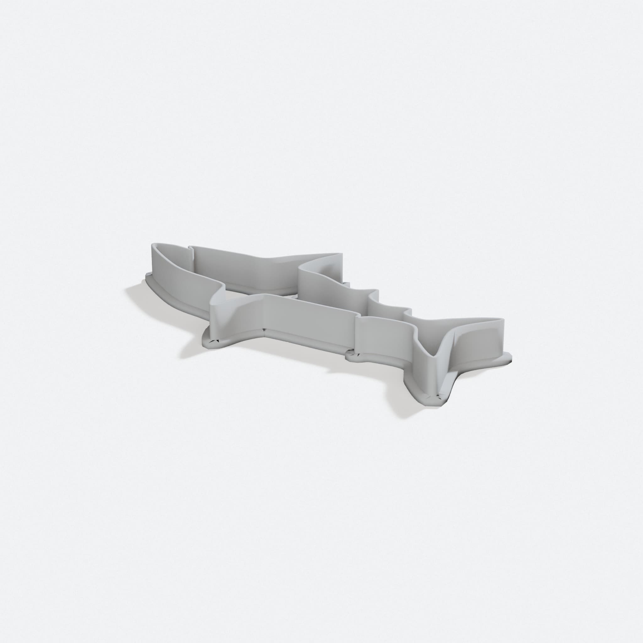 3D Printed Shark Cookie Cutter for Kitchen, turn three quarter