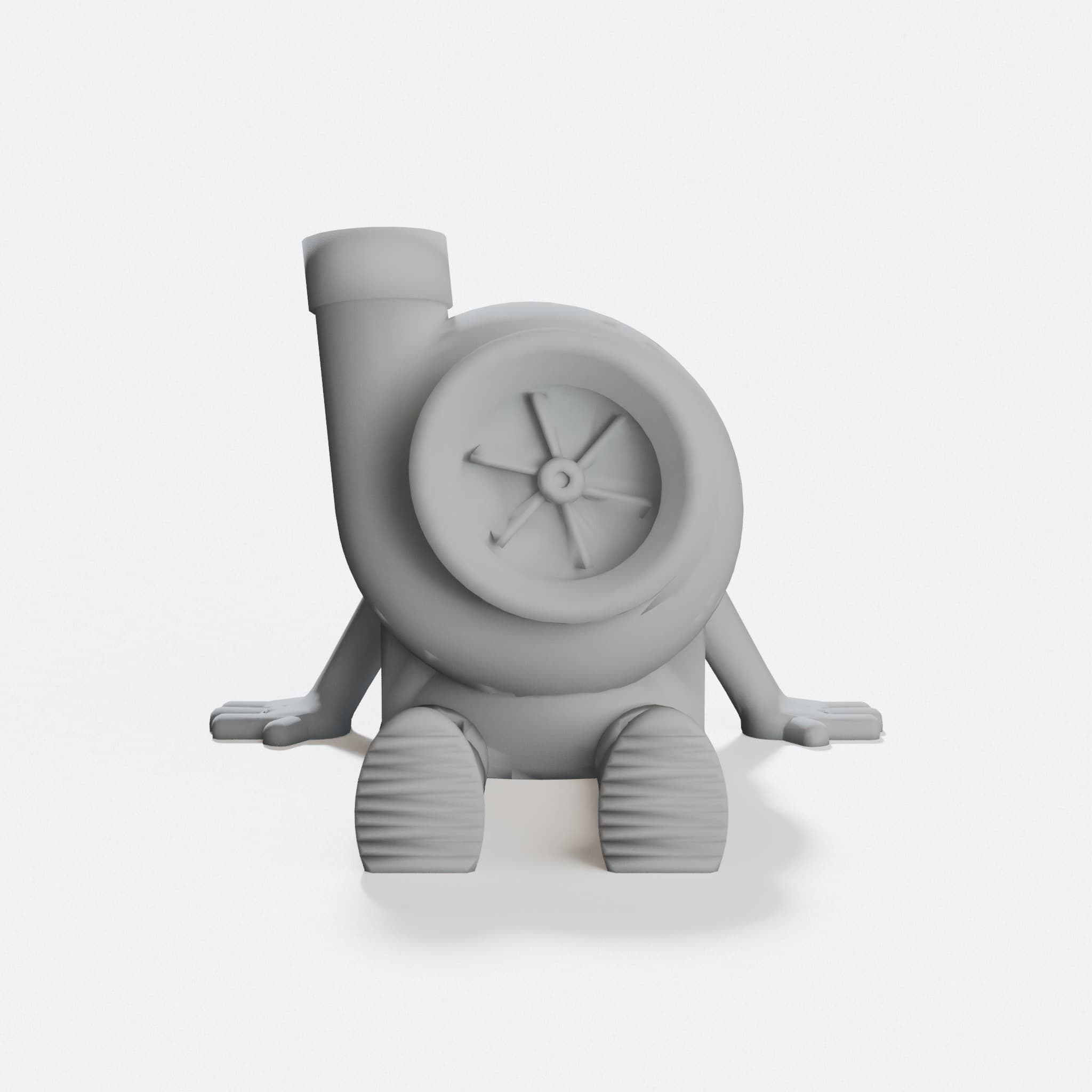 Articulated Turbo Buddy 3D Printed Toy, hero tilt