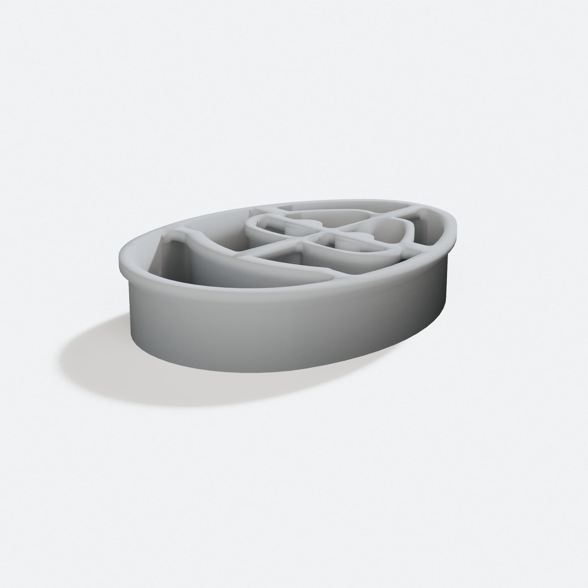 Easter Happy Egg Cookie Cutter, 3D Printed, turn three quarter