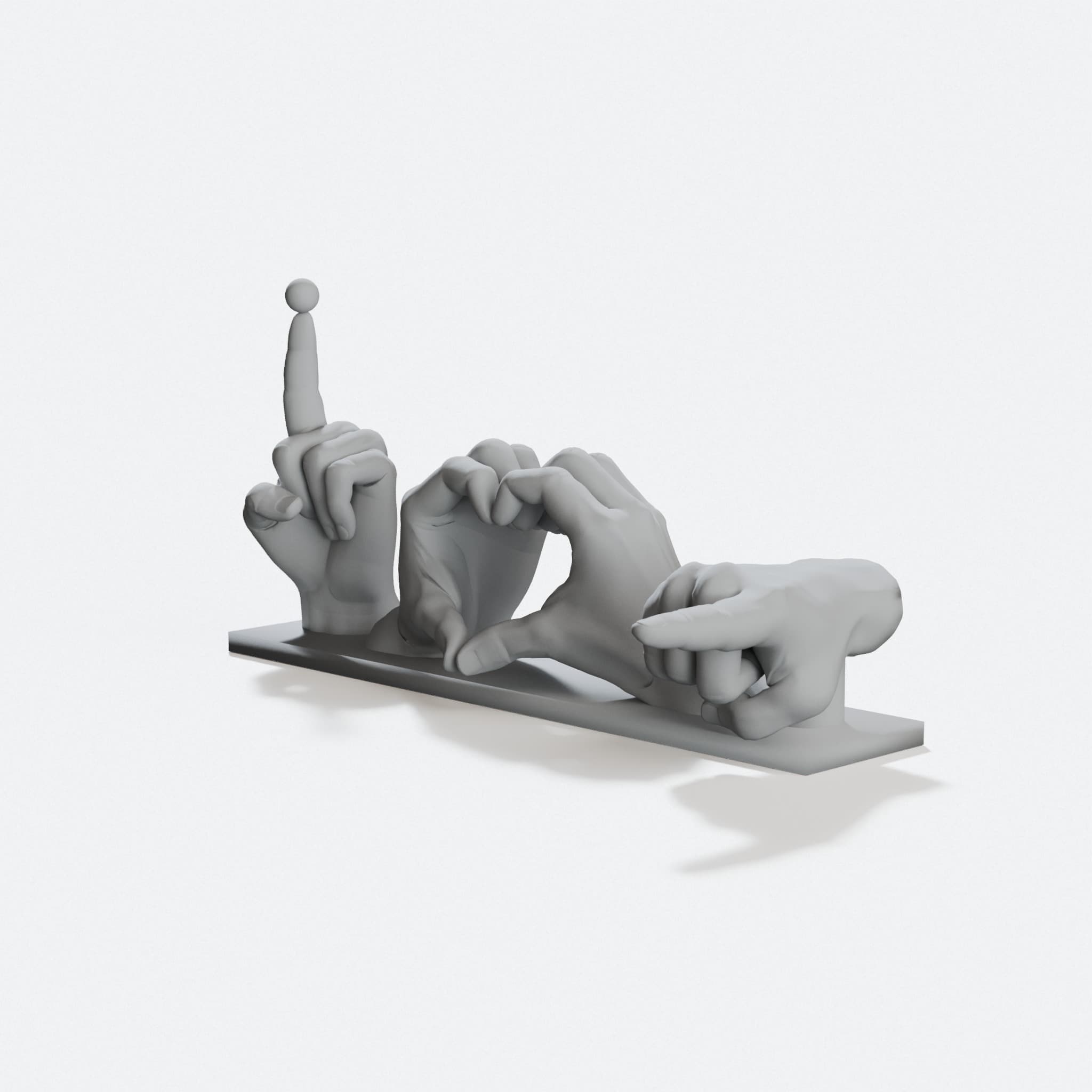 I Love You 3D Printed Ornament, hero tilt