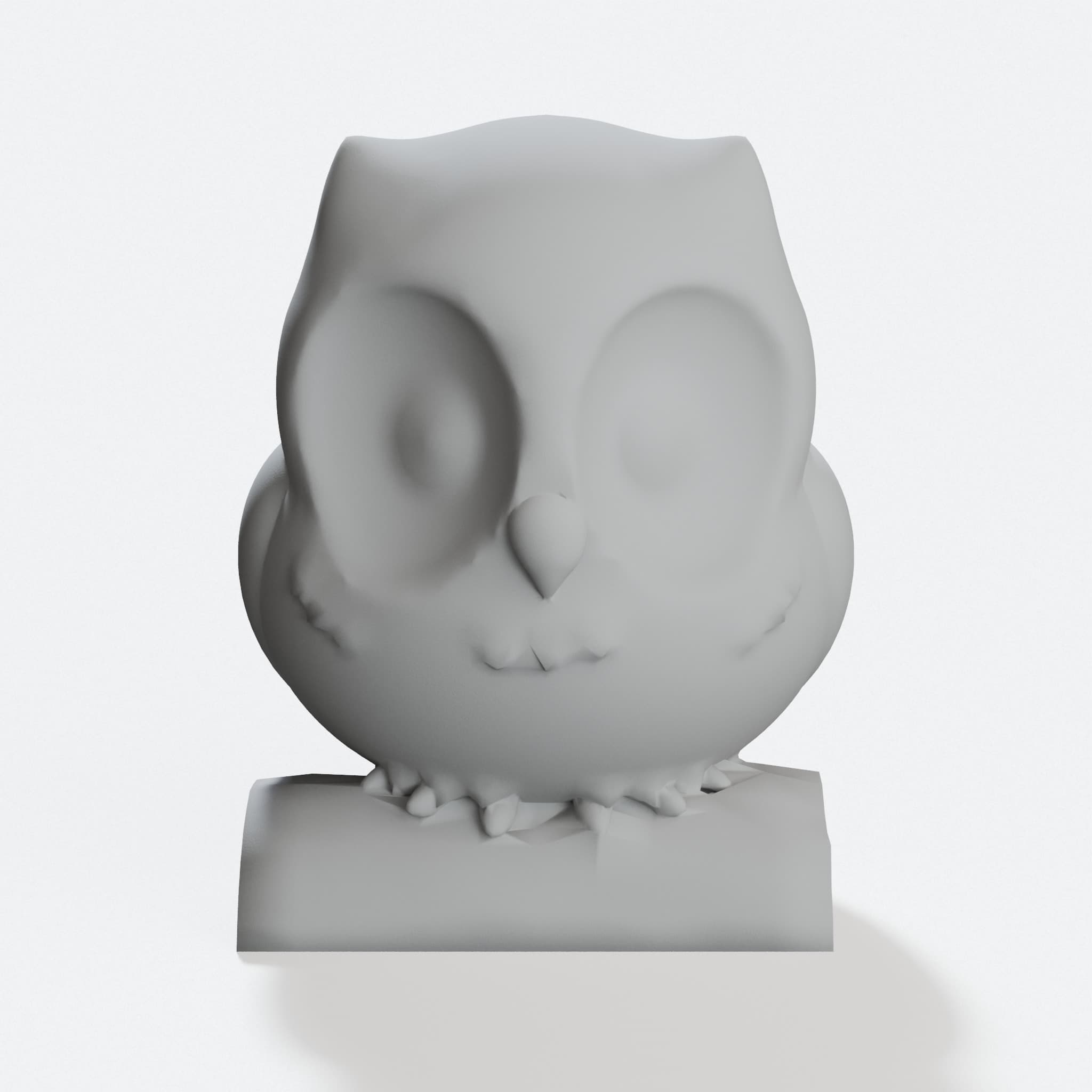 Cute Pudgy Owl 3D Printed Toy, hero tilt