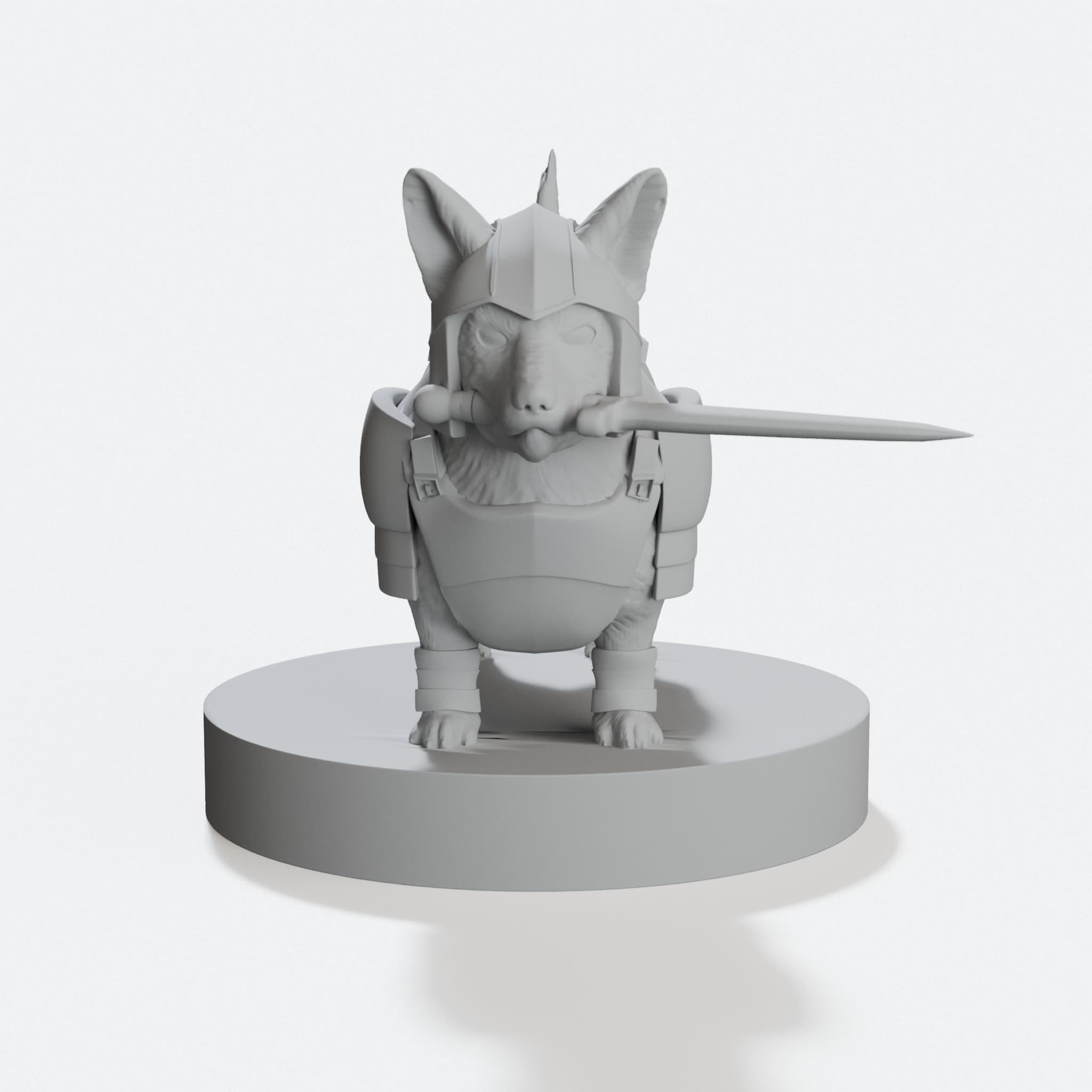 Achilles the Corgi Paladin Tabletop Mini, hero tilt