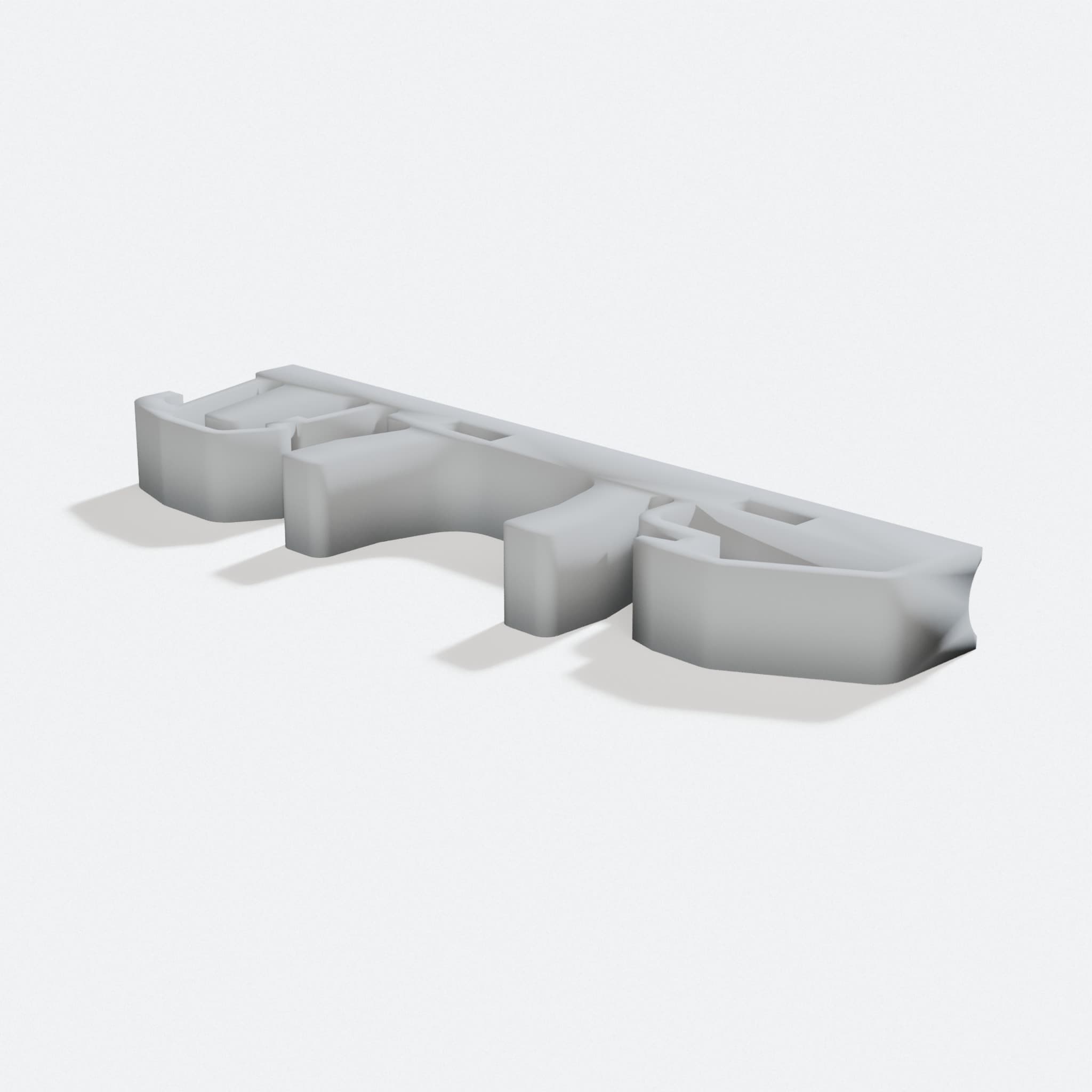 DIN Rail Cable Clamp with Zip Tie Slots, turn three quarter