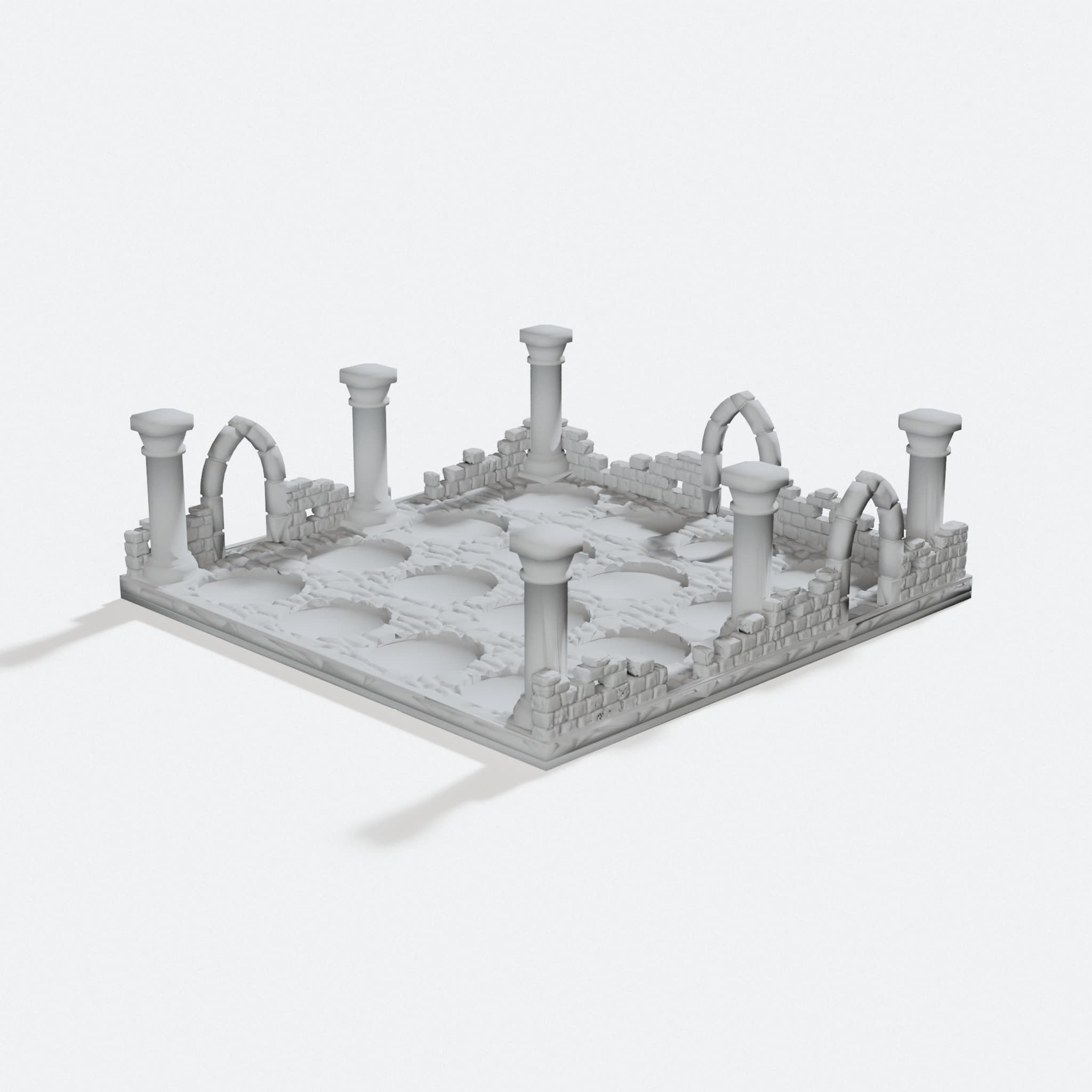Stackable Dungeon Miniature Stand for D&D Figures, turn three quarter