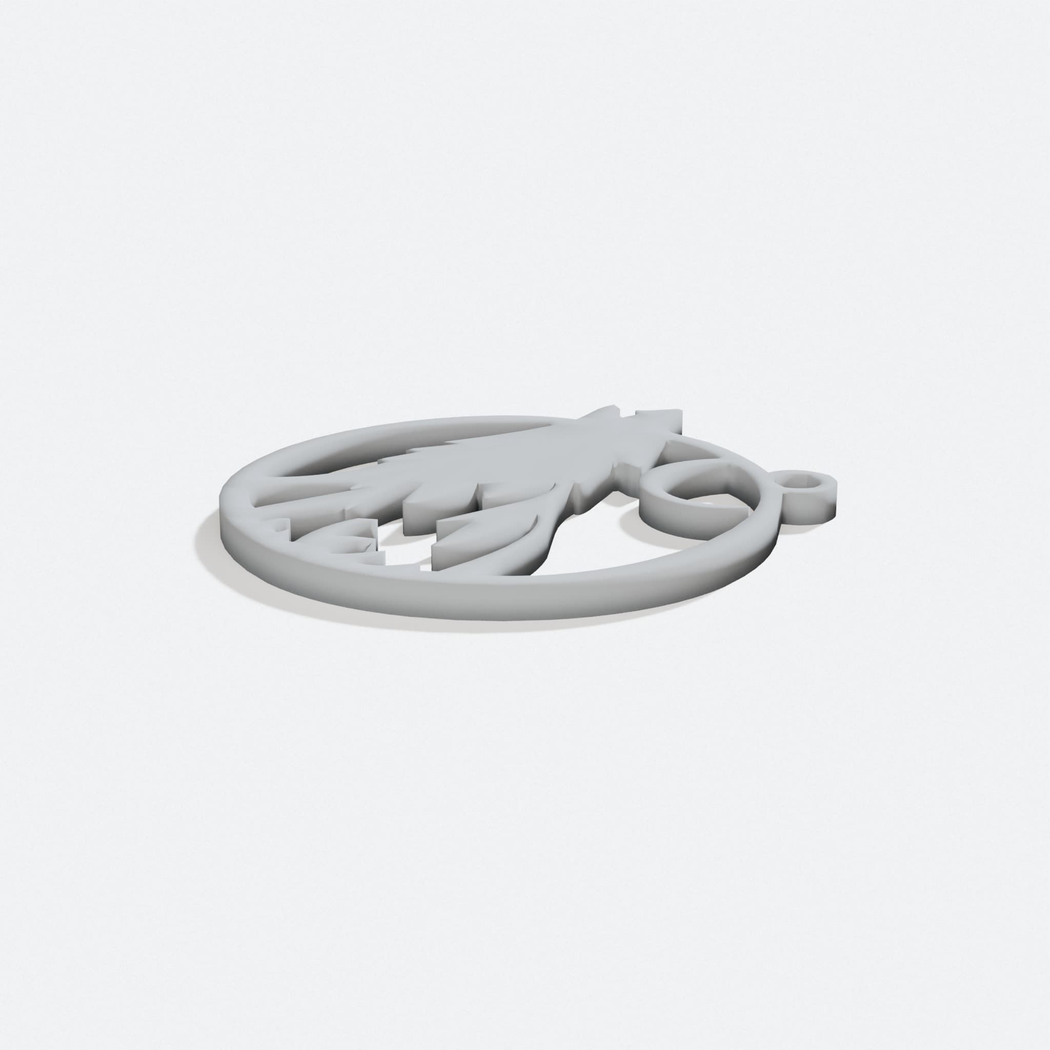 Night Wolf 3D Printed Keychain, turn three quarter
