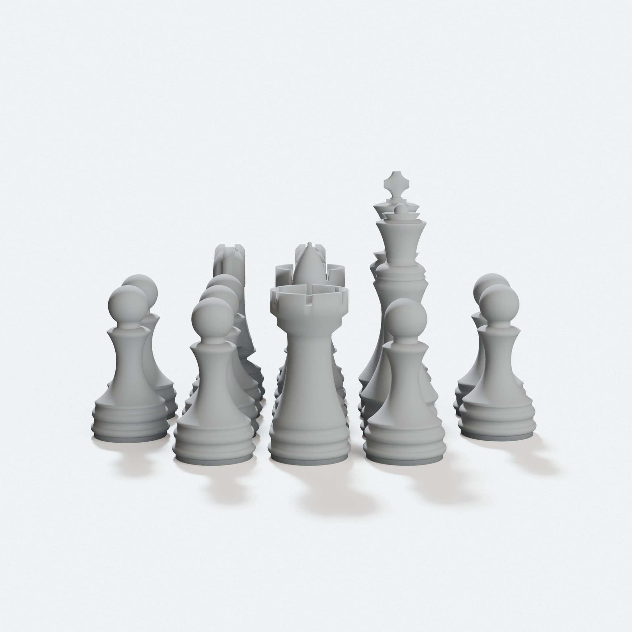 3D Printable Chess Set - Classic Game Piece Design, hero tilt