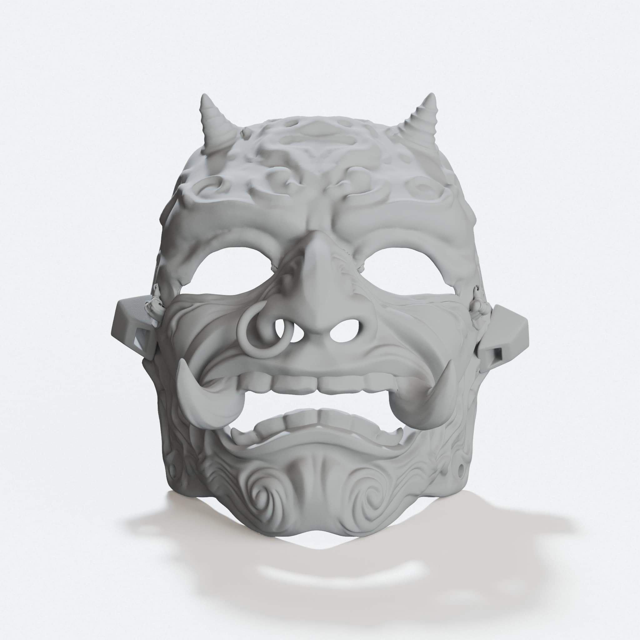 Tusked Oni Mask 3D Printed Toy, hero tilt
