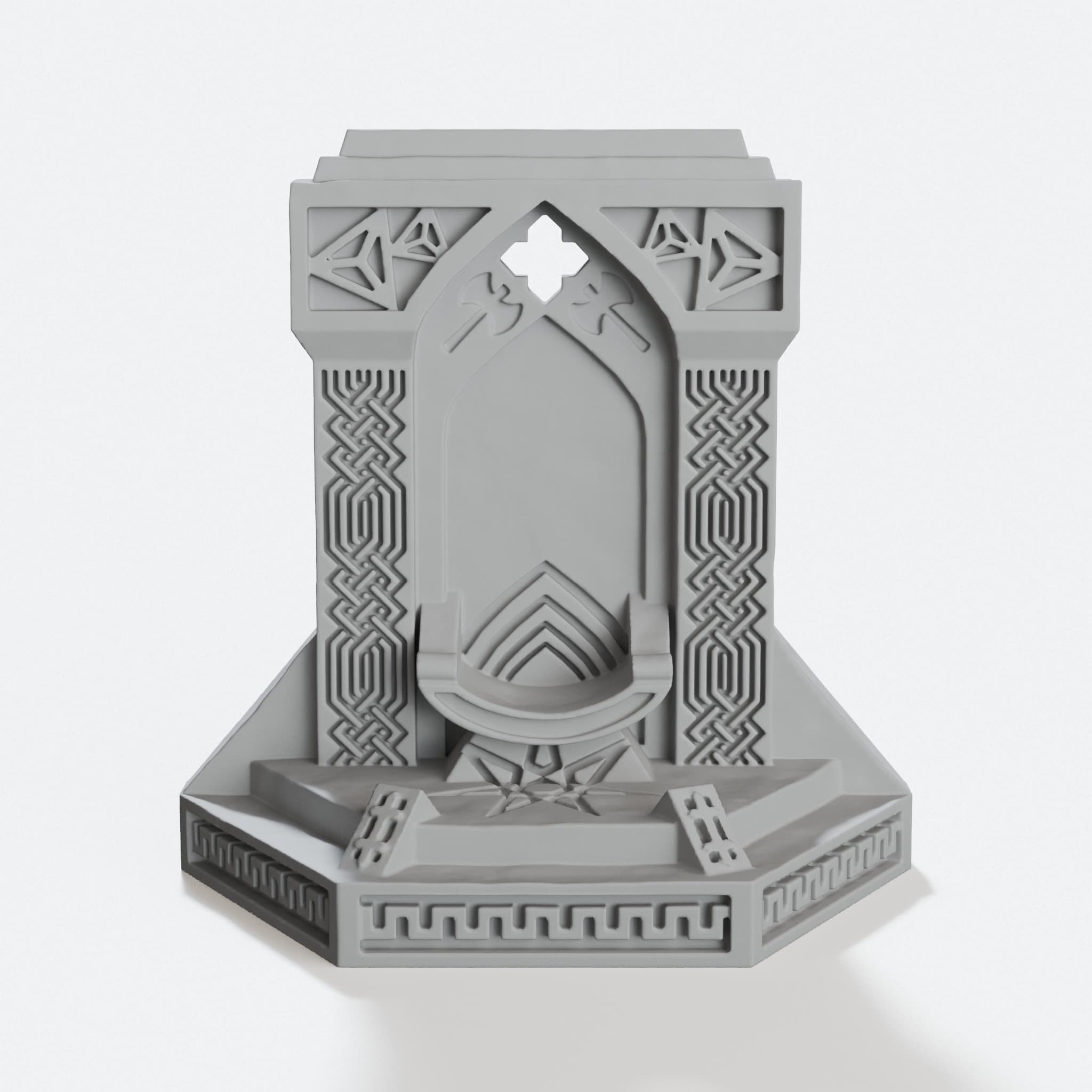 OpenForge Dwarven Throne 3D Printed Toy for Tabletop RPG, hero tilt