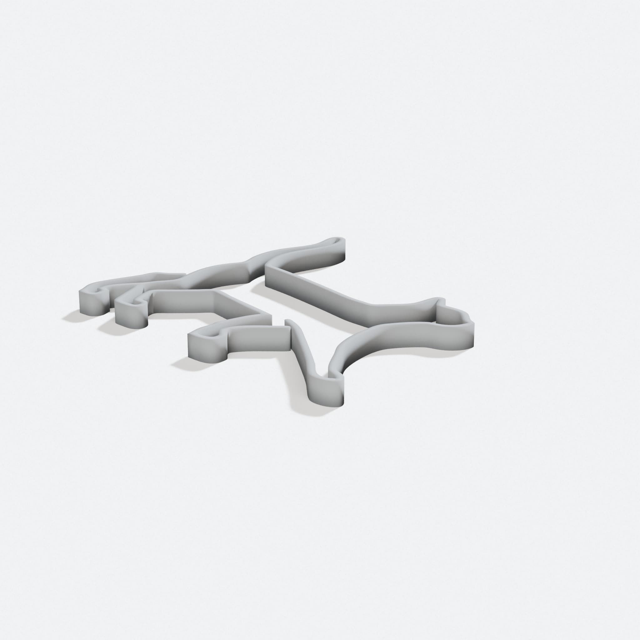 LineArt Walking Cat 3D Printed Home Decor, turn three quarter