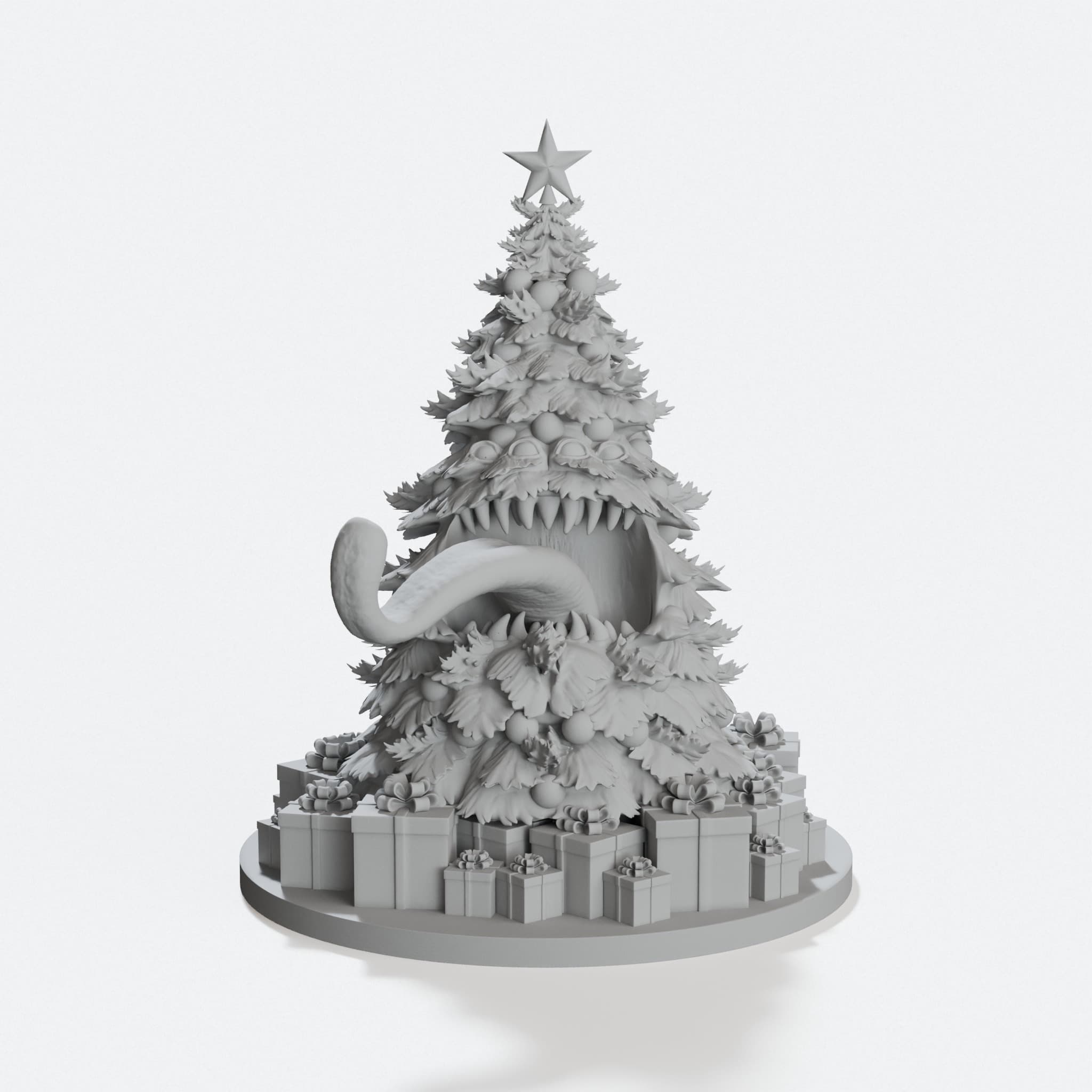 Christmas Tree Mimic 3D Printed Toy, hero tilt