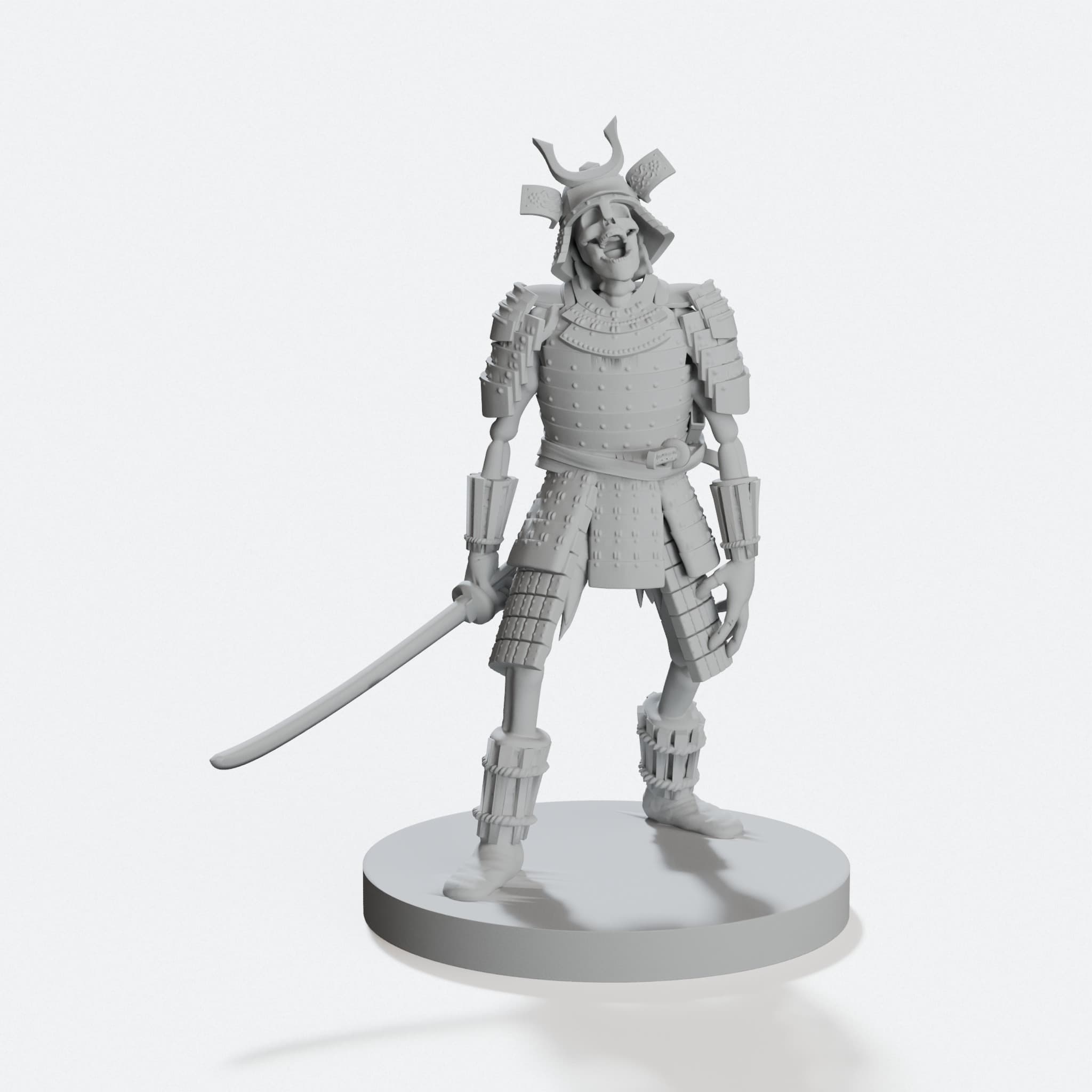 Undead Samurai 3D Printed Toy Figure, hero tilt