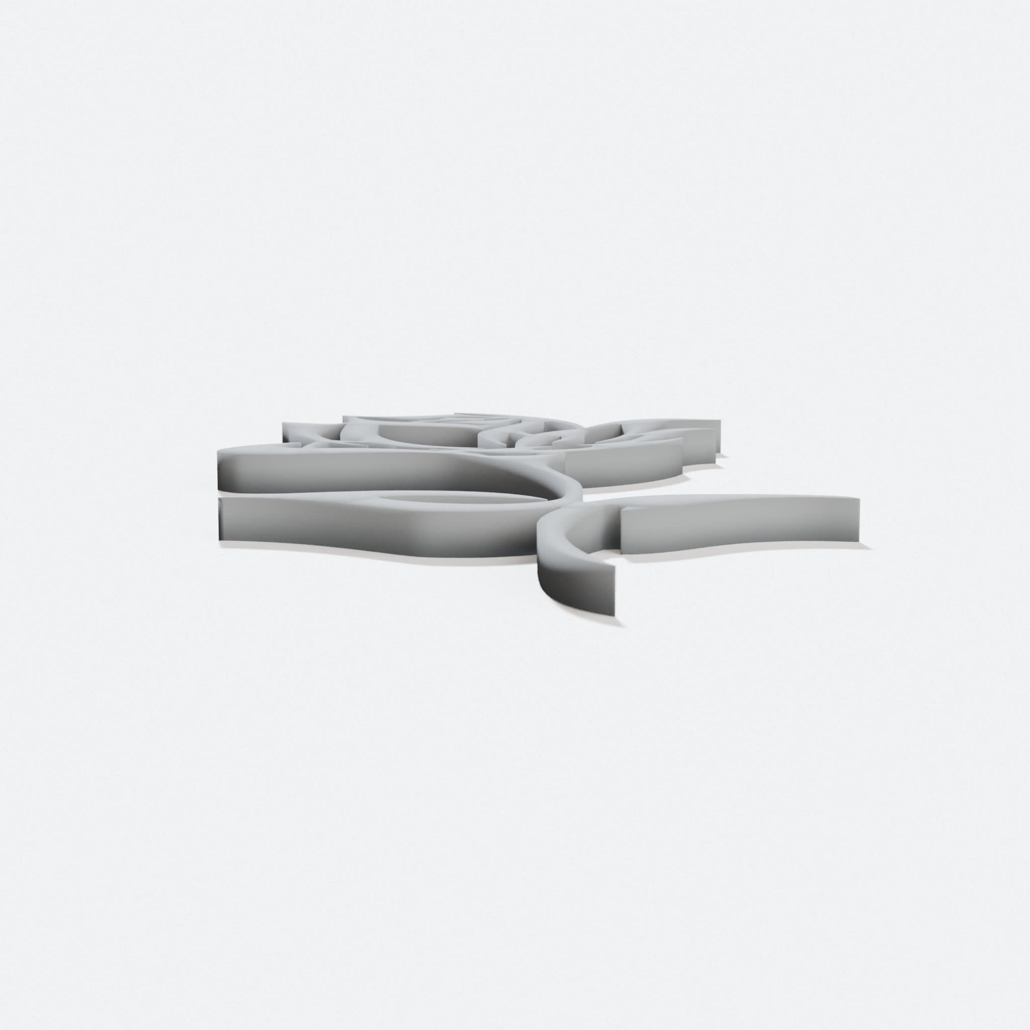 Rose 3D Printed Ornament, 88mm Floral Decor, hero tilt