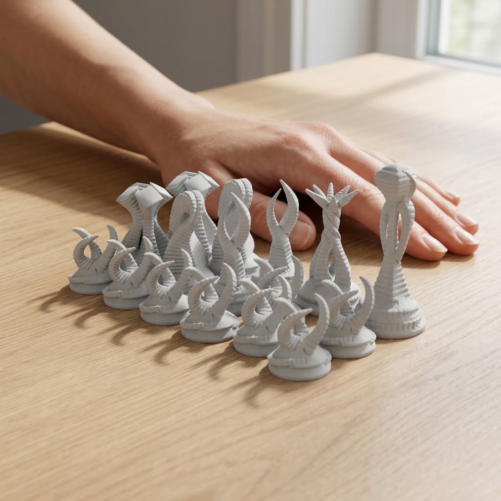 Alien Life Chess Set – 3D Printed, in real life