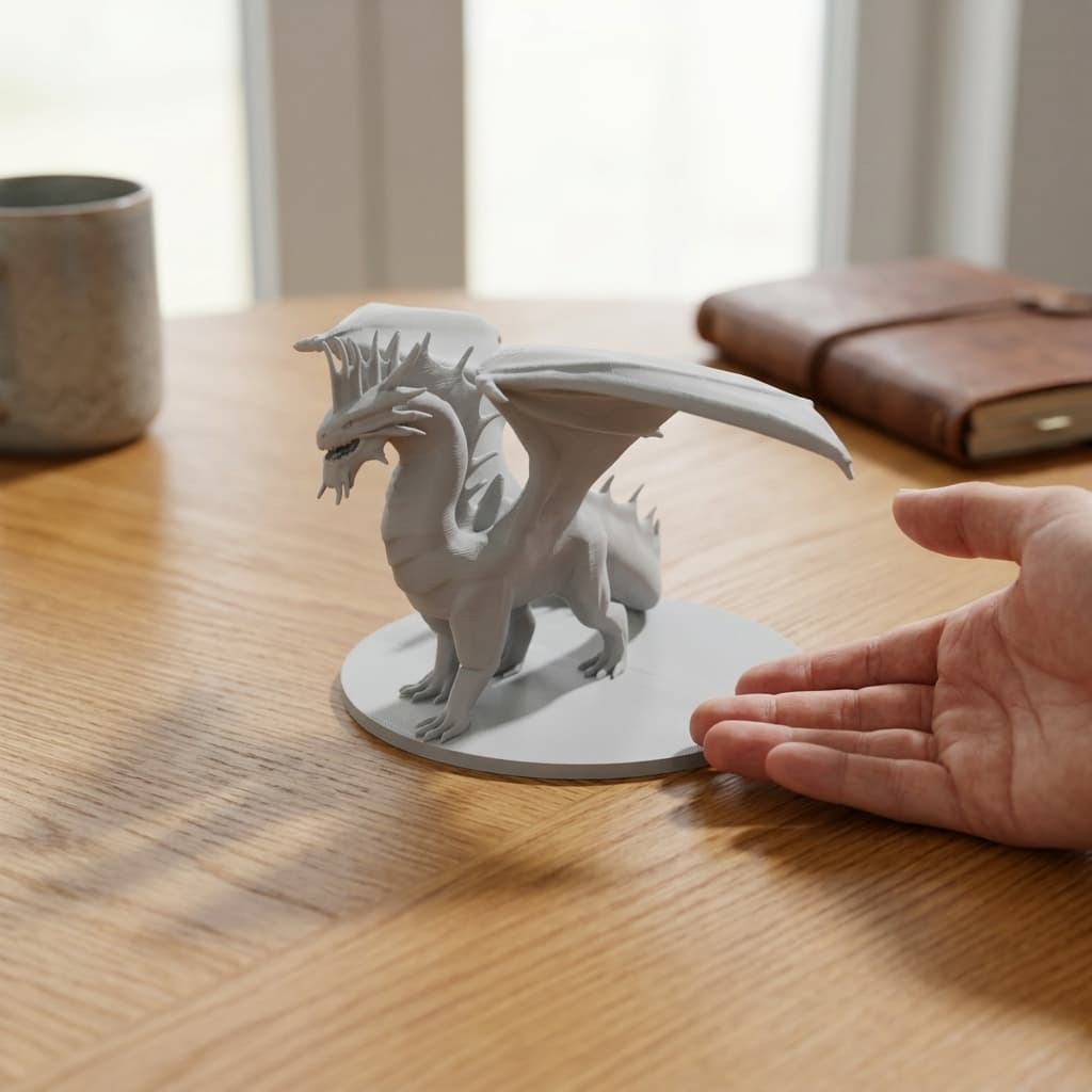 Silver Dragon Miniature STL for D&D and Pathfinder, in real life