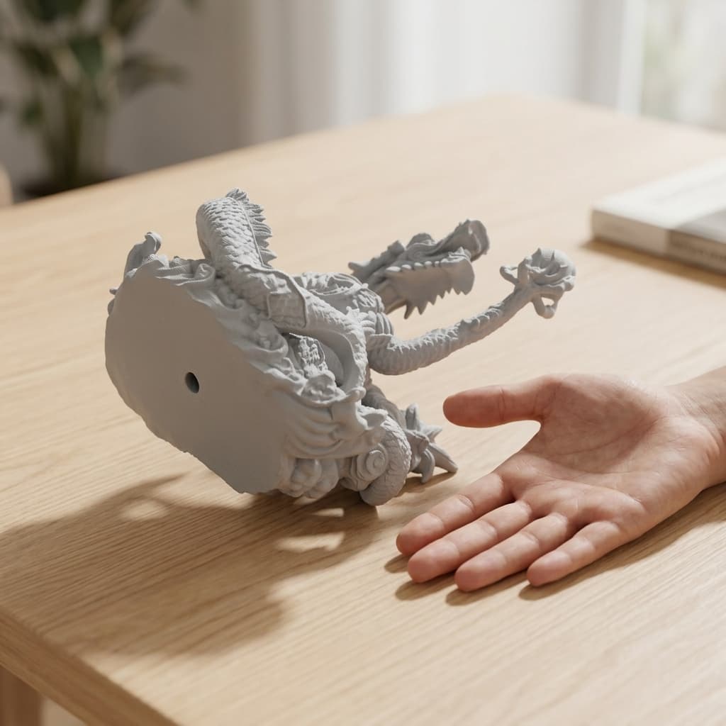 Chinese Dragon with Pearl Sculpture 3D Print Model, in real life