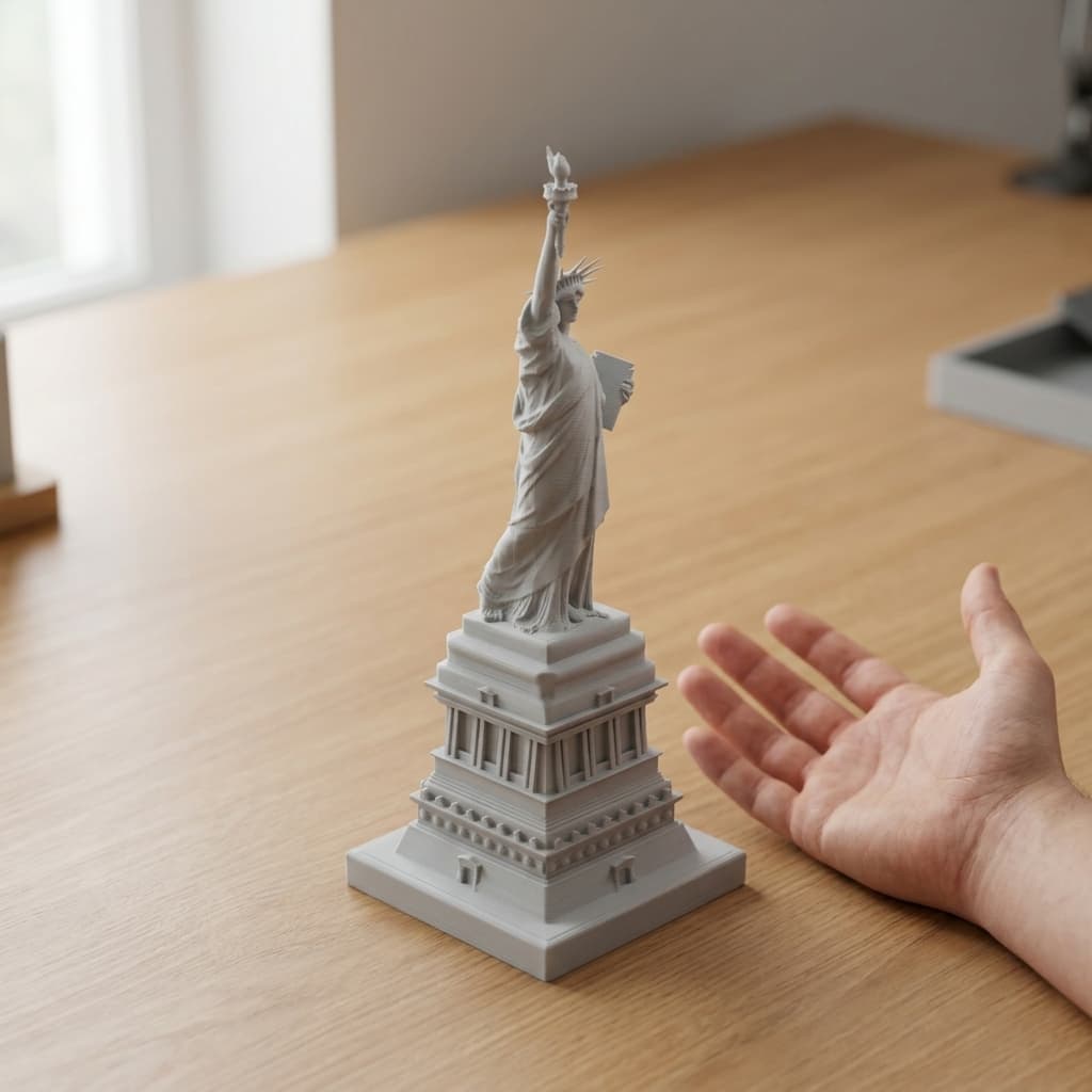 Statue of Liberty with Base Building 3D Print File, in real life