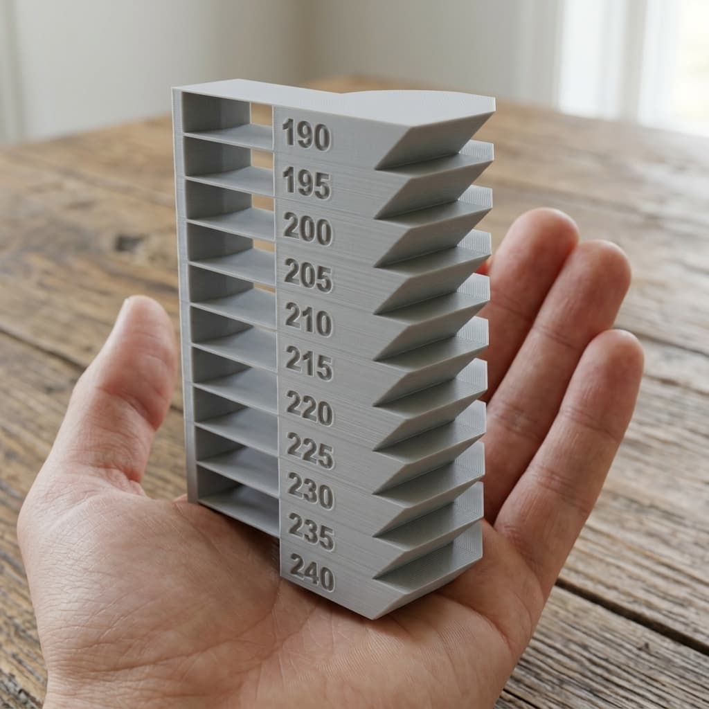 Heat Tower 190-240°C for Temperature Calibration (5mm Steps), in real life