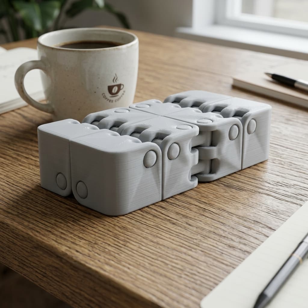 Kobayashi Fidget Cube. Fat-hinge tactile cube.