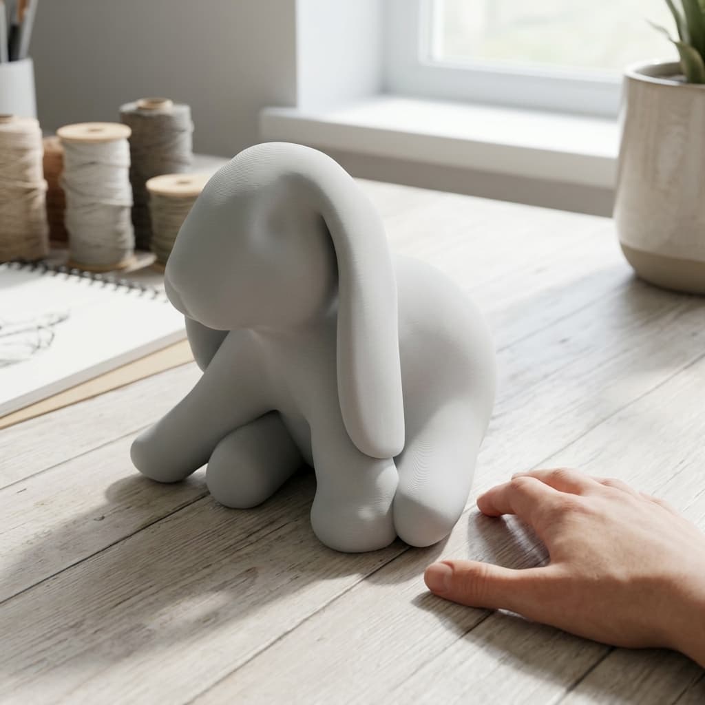 Ducky the Lop Eared Bunny – 3D Printed Toy Figure