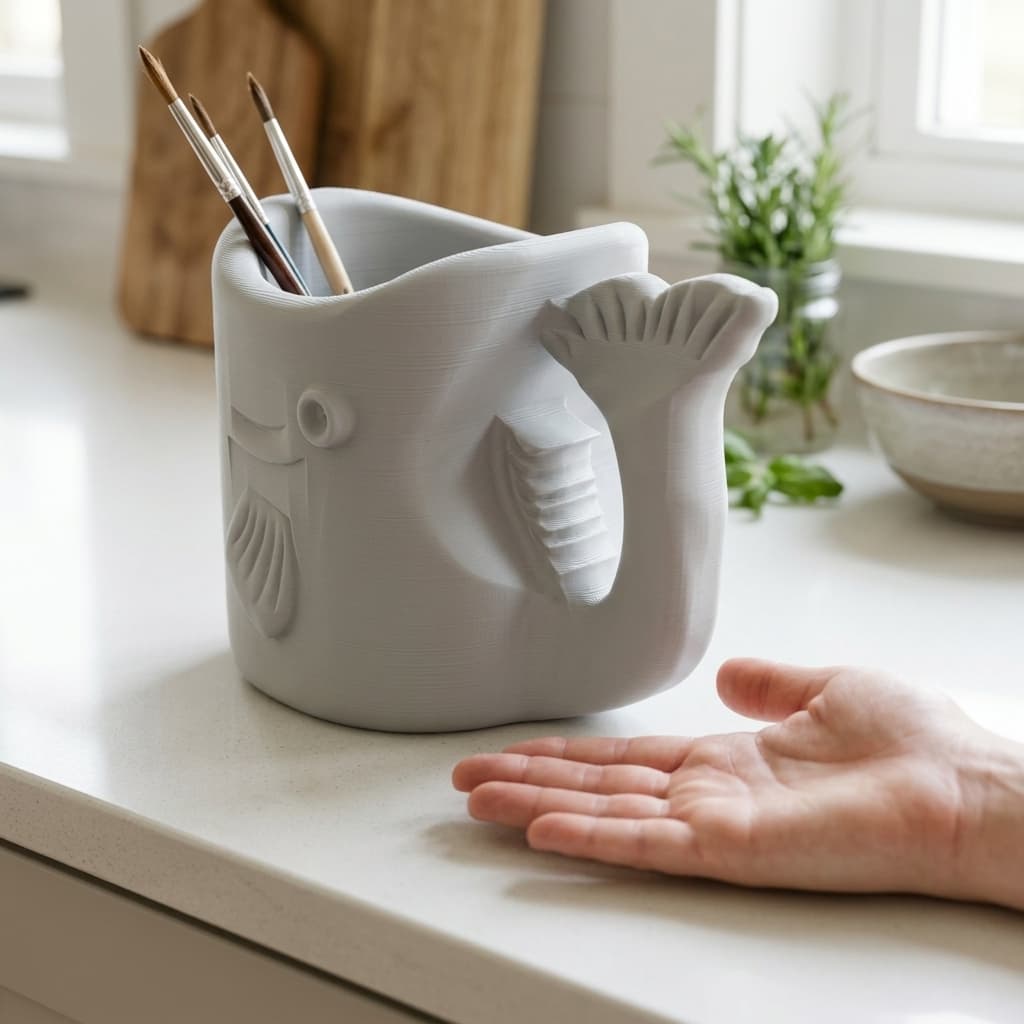 Fish-Shaped Multi-Use Cup | 3D Printed Home Decor, in real life