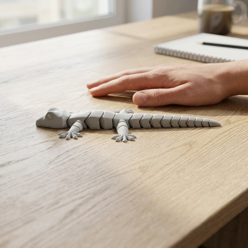 Flexi Gecko Articulated Lizard Toy – Print-in-Place Fidget
