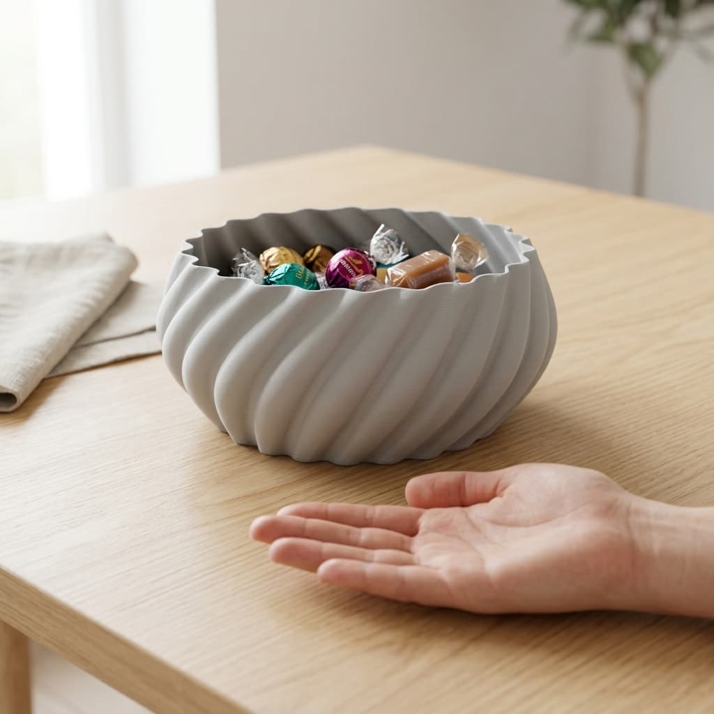 Candy Bowl 3D Printed Home Decor | Transparent Serving Dish, in real life