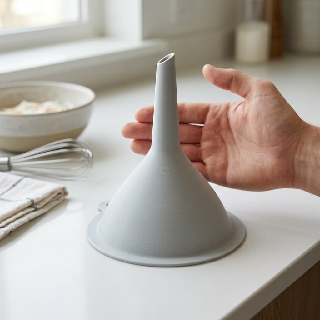 Modern 3D Printed Kitchen Funnel for Liquids