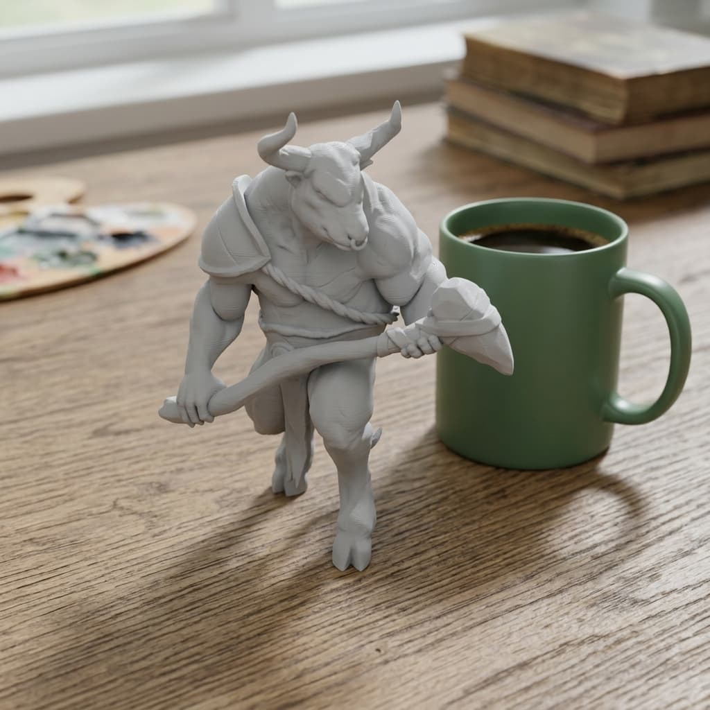 Minotaur Tabletop Miniature - 28mm & 54mm Scale, in real life