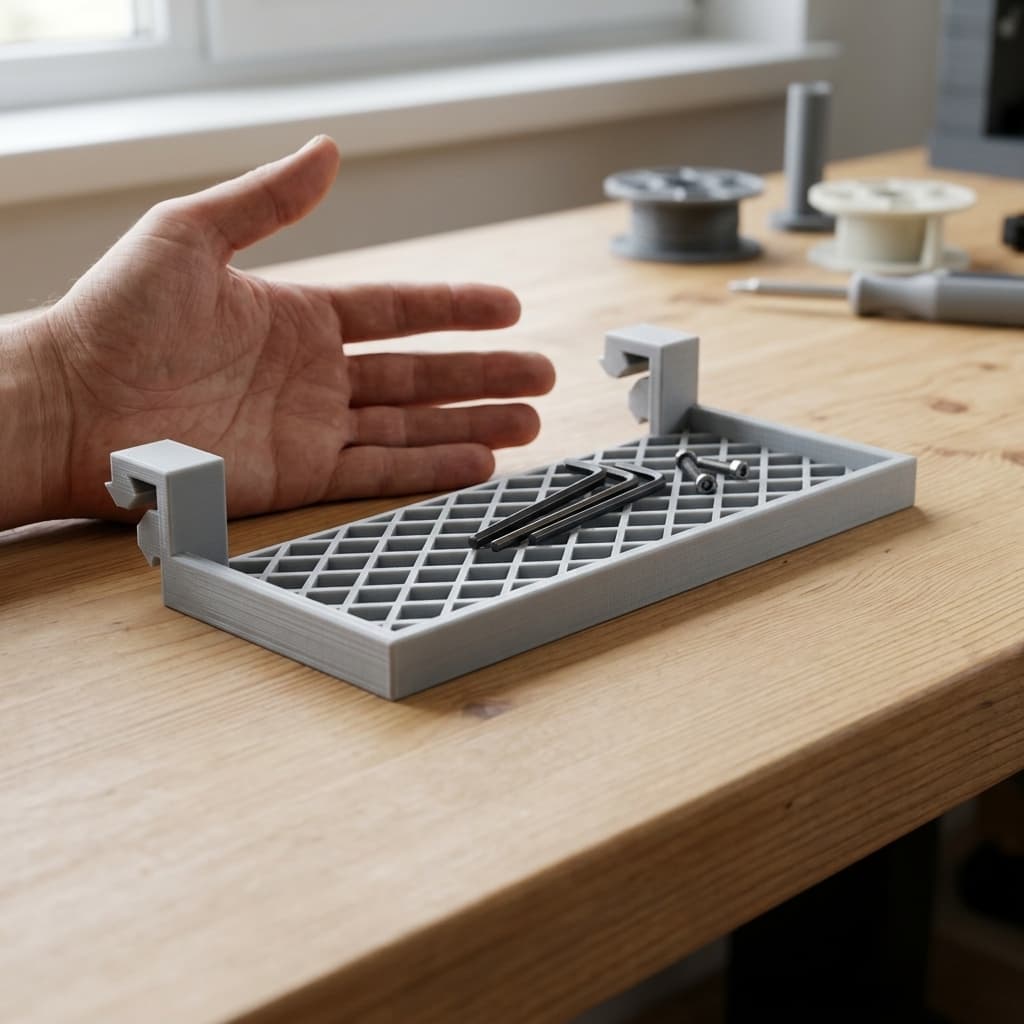 Ender 3 v2 Deck - Printer Material Organizer, in real life