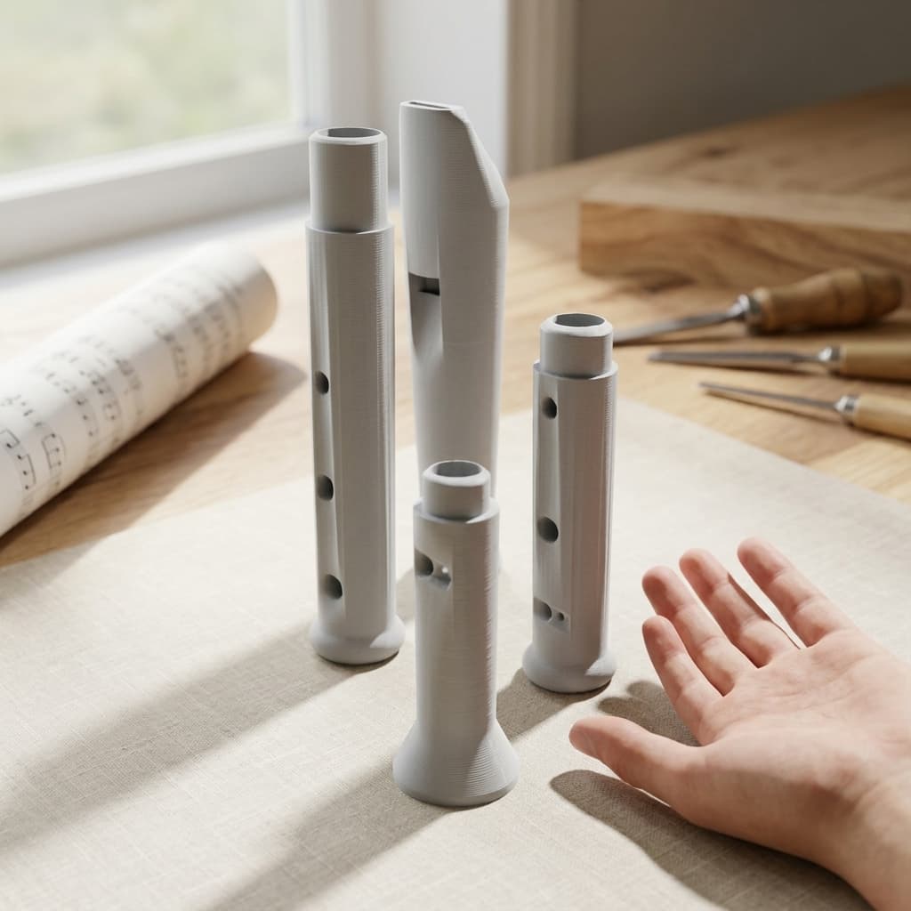 3D Printed Recorder Musical Instrument - Renaissance Flute Toy, in real life