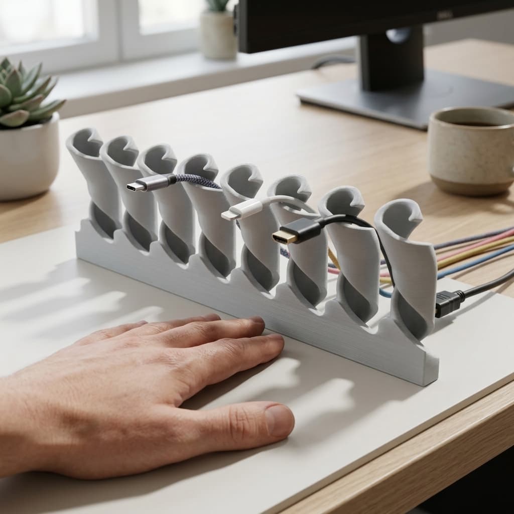 3D Printed Cable Organizer, Wire Management Holder