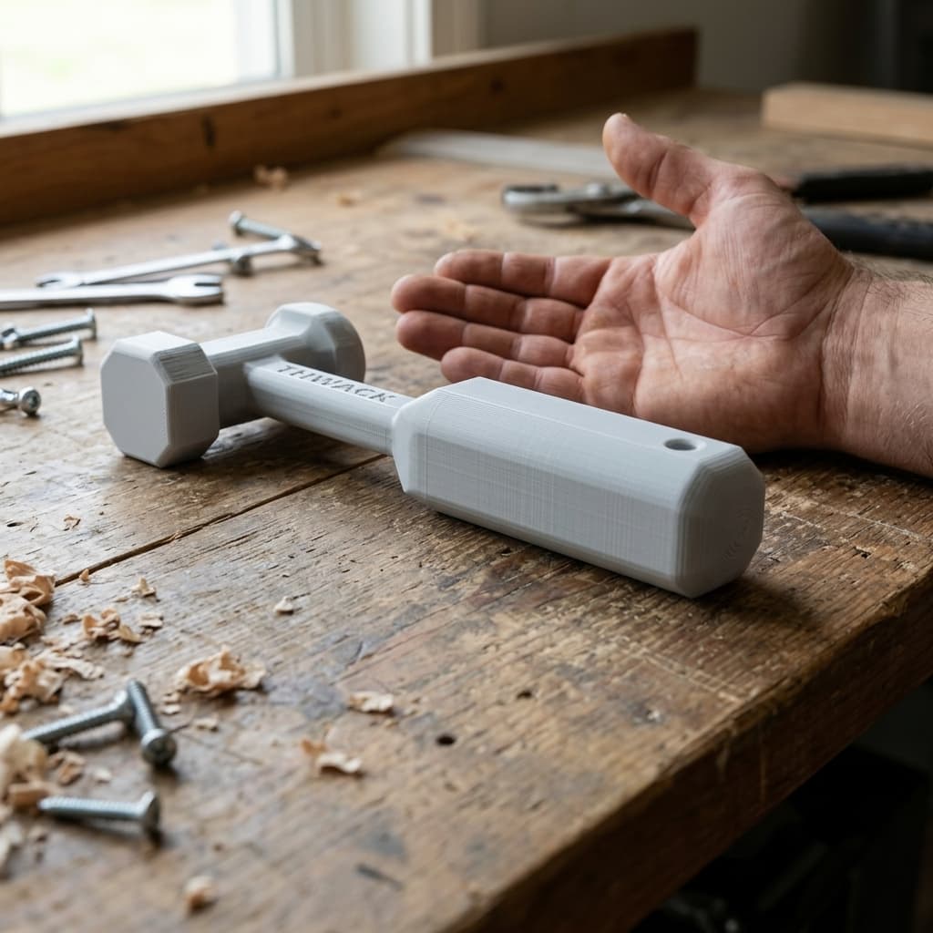 THWACK 3D Printed Plastic Hammer – Workshop Tool, in real life