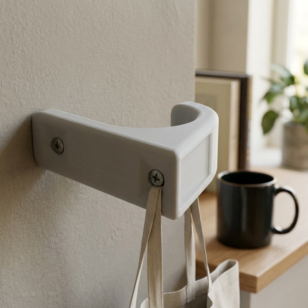 Wall Hook for 3D Printed Home Decor - Sturdy Coat Hanger, in real life
