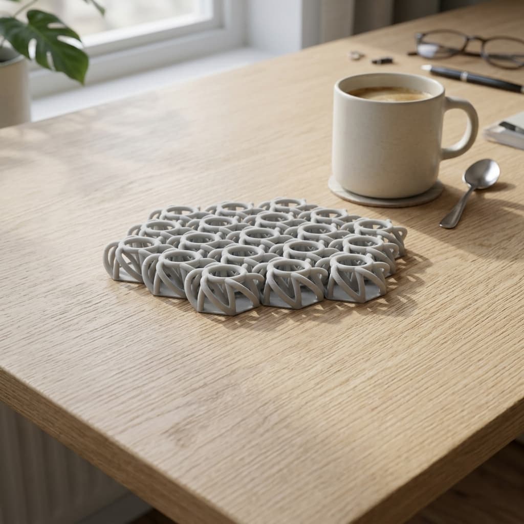 NASA Fabric Hexagons 3D Printed Chainmail, in real life