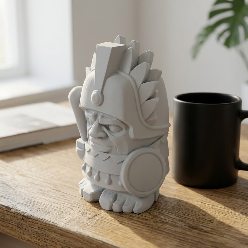 Aztec Chief 3D Printed Toy Figure, in real life