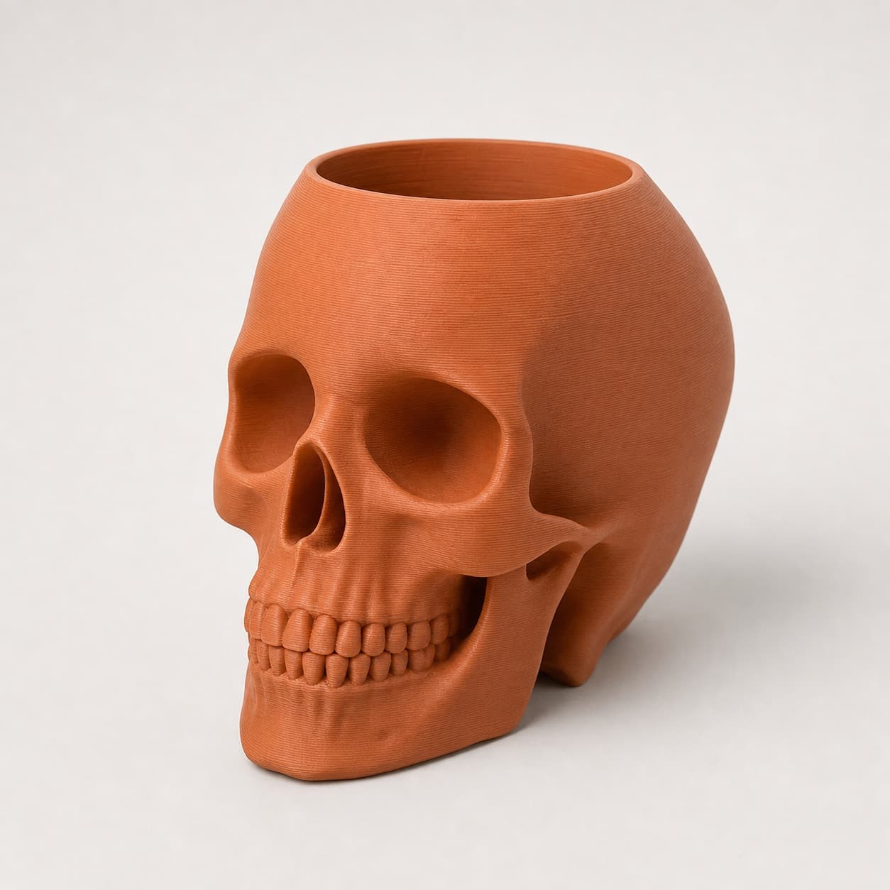 Skull Planter, 3D Printed Home Decor Pot for Plants