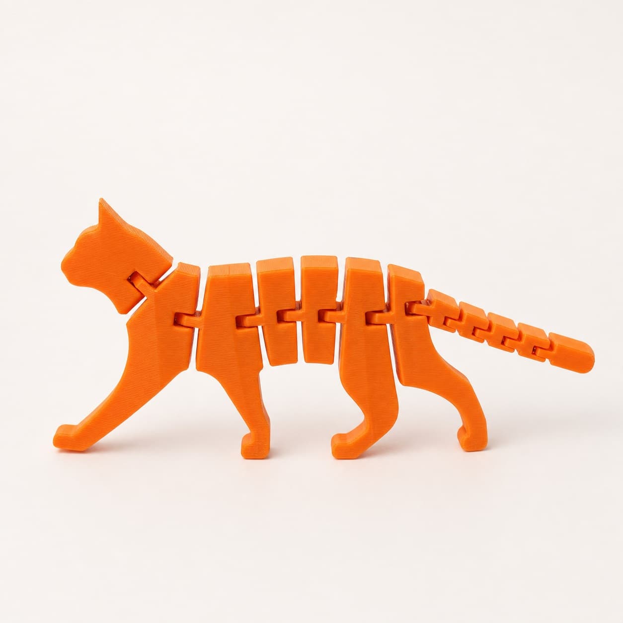 Flexi Cat. Articulated cat, prints in one piece.