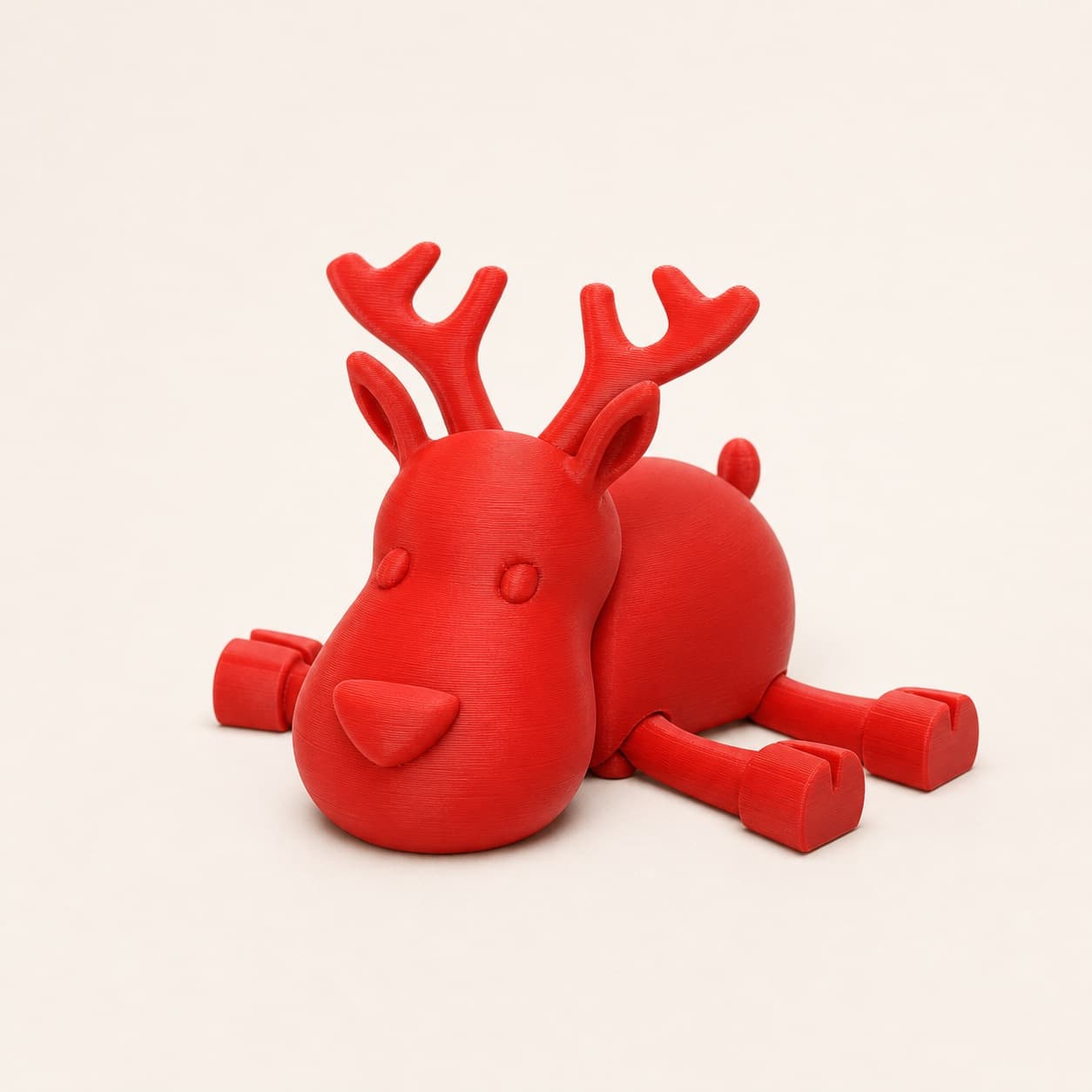 Reindeer Christmas Figure with Jointed Legs and Head