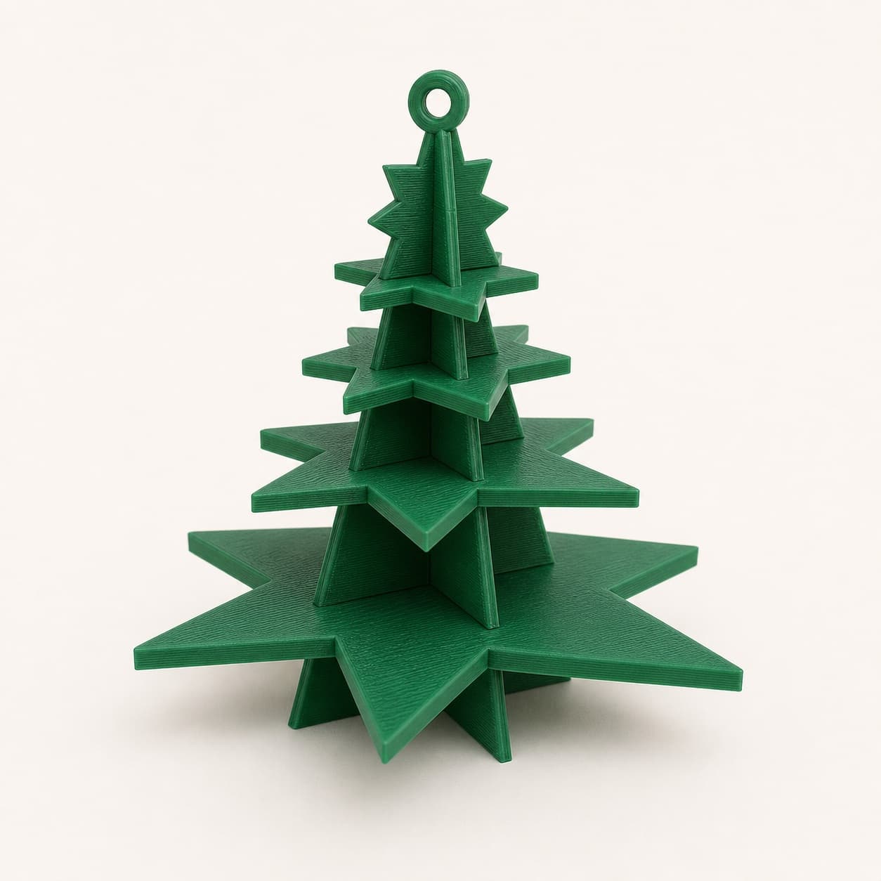 Evergreen Tree Christmas Ornament Card, Snap-Out Puzzle Design