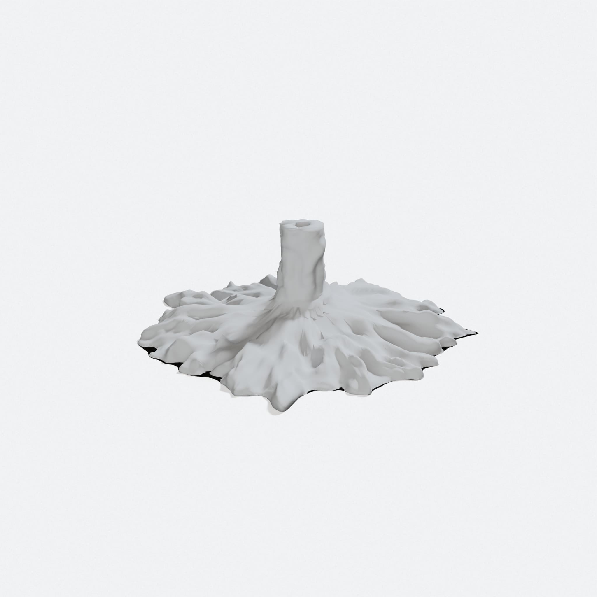 3D Printed Model Train Tree Base H0 Gauge, turn three quarter