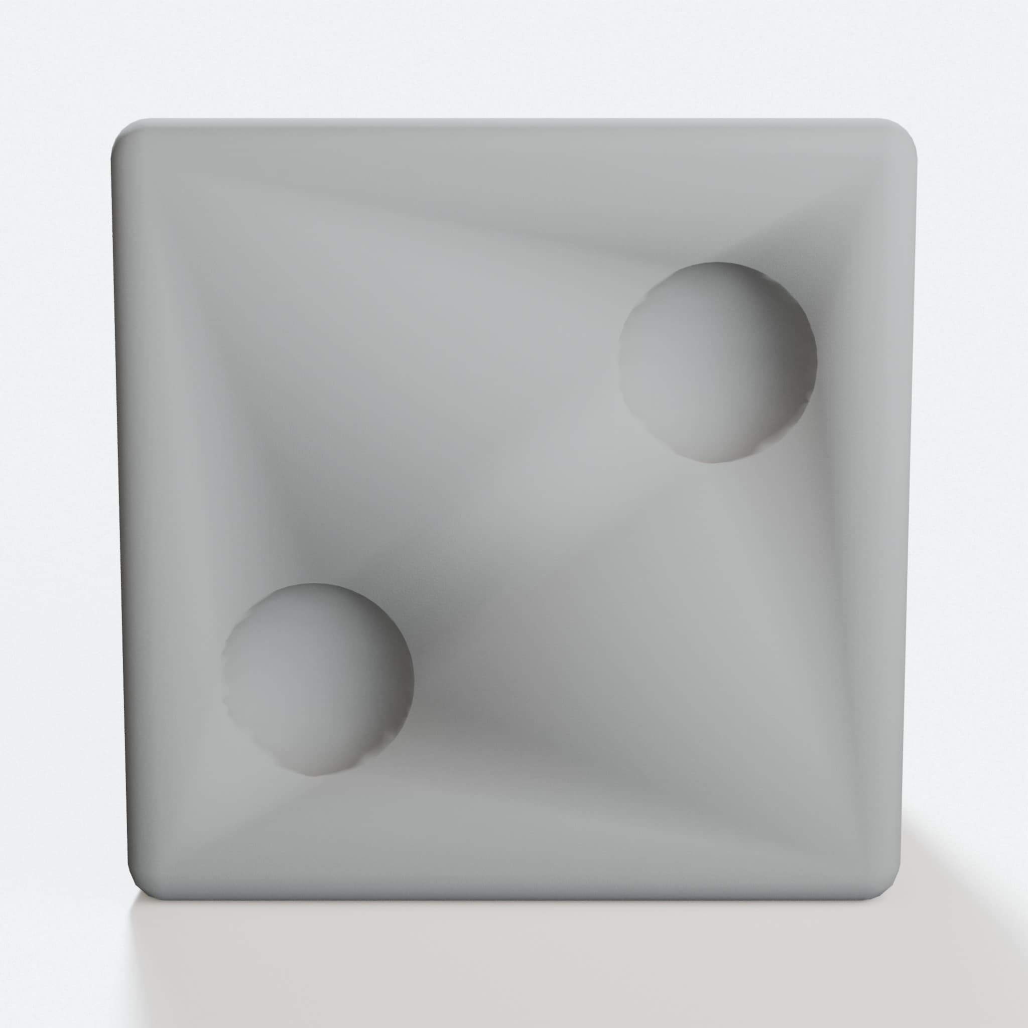 Classic Die with Rounded Edges and Spherical Number Dots, hero tilt
