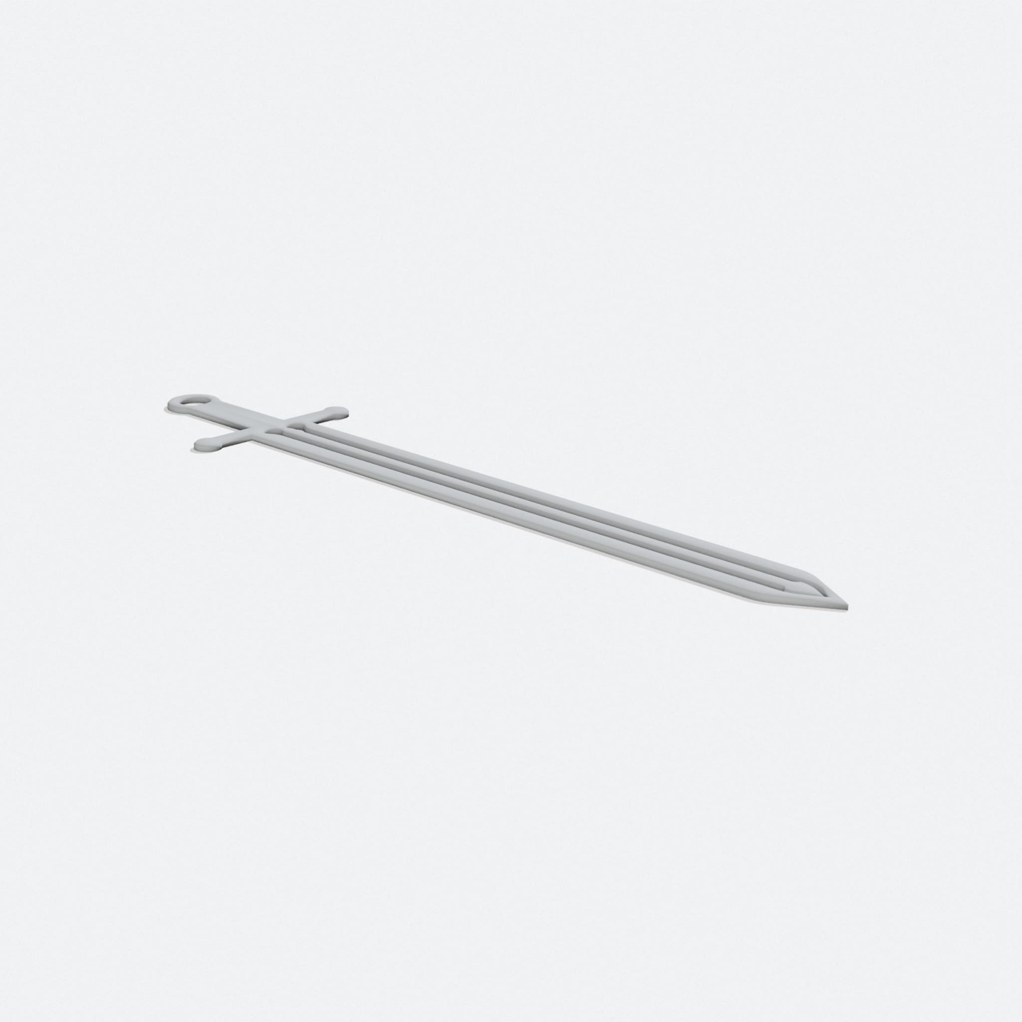 Simple Sword Bookmark - 3D Printed Office Accessory, turn three quarter