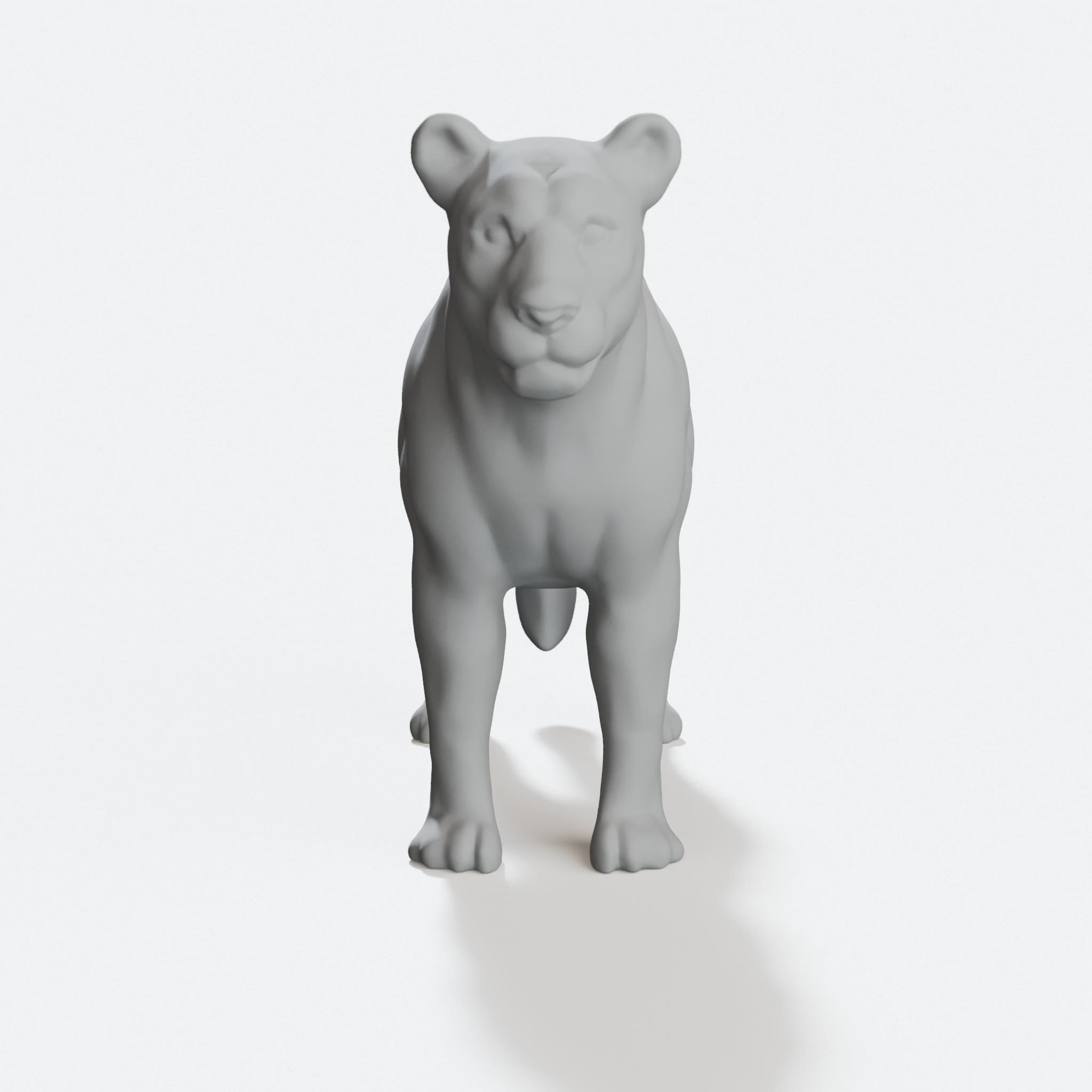 Lioness 3D Printed Toy, Detailed Animal Figure, hero tilt
