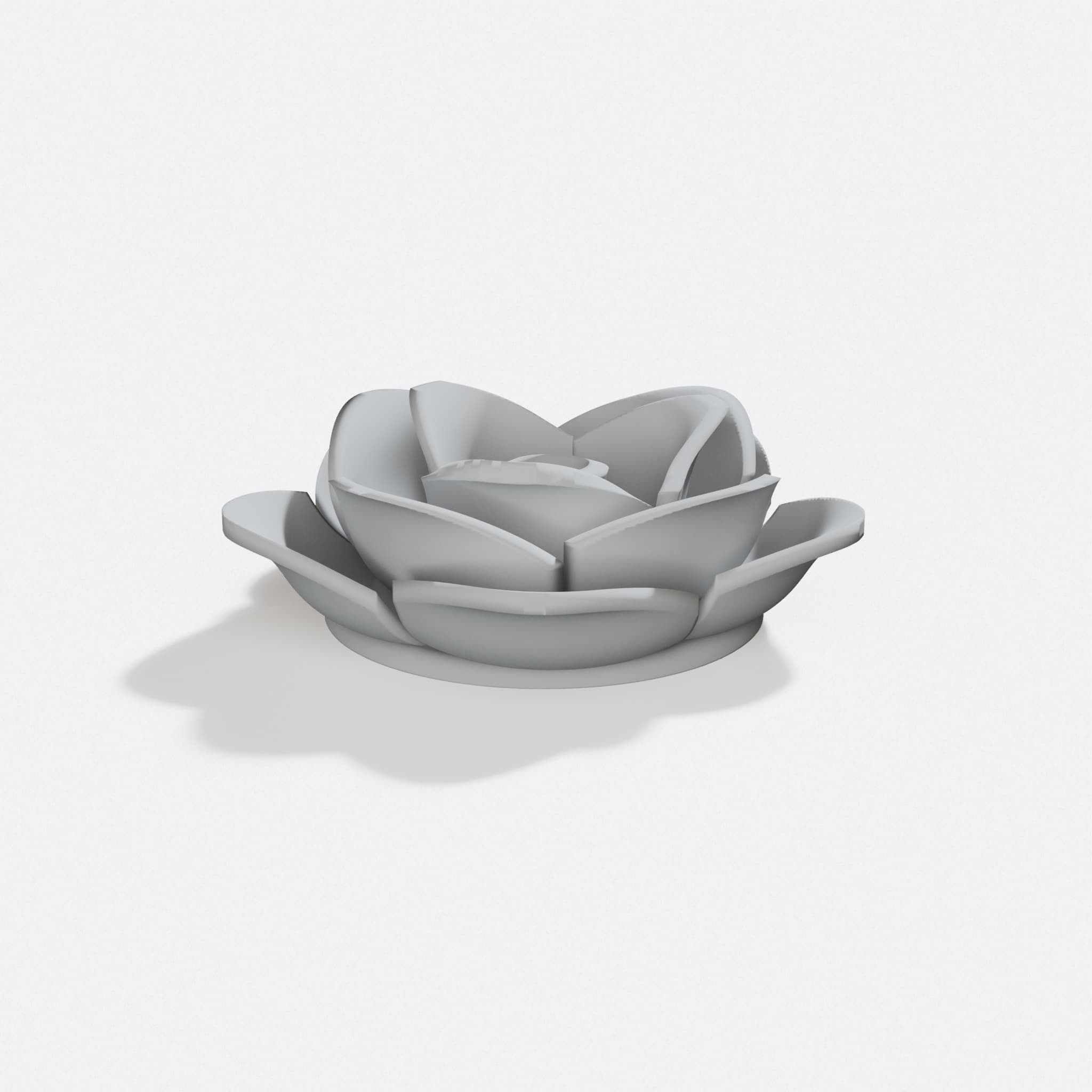 3D Printed Decorative Flower - Rose Home Decor STL File, turn three quarter