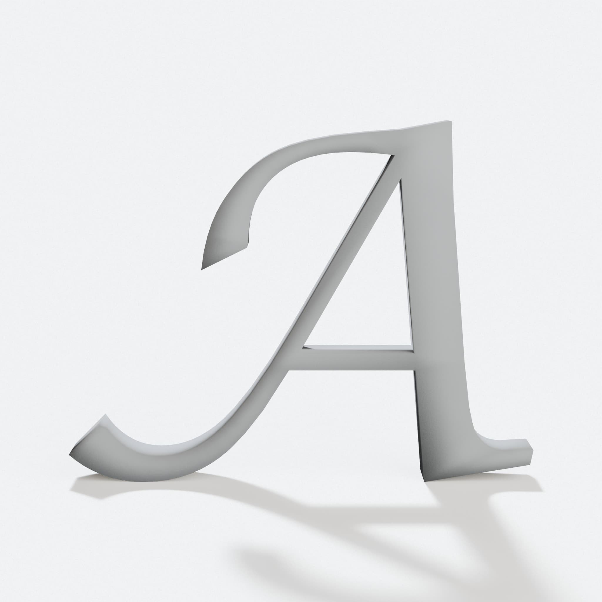 Lucida Calligraphy Alphabet Letters A-Z – 3D Printed Home Decor, hero tilt