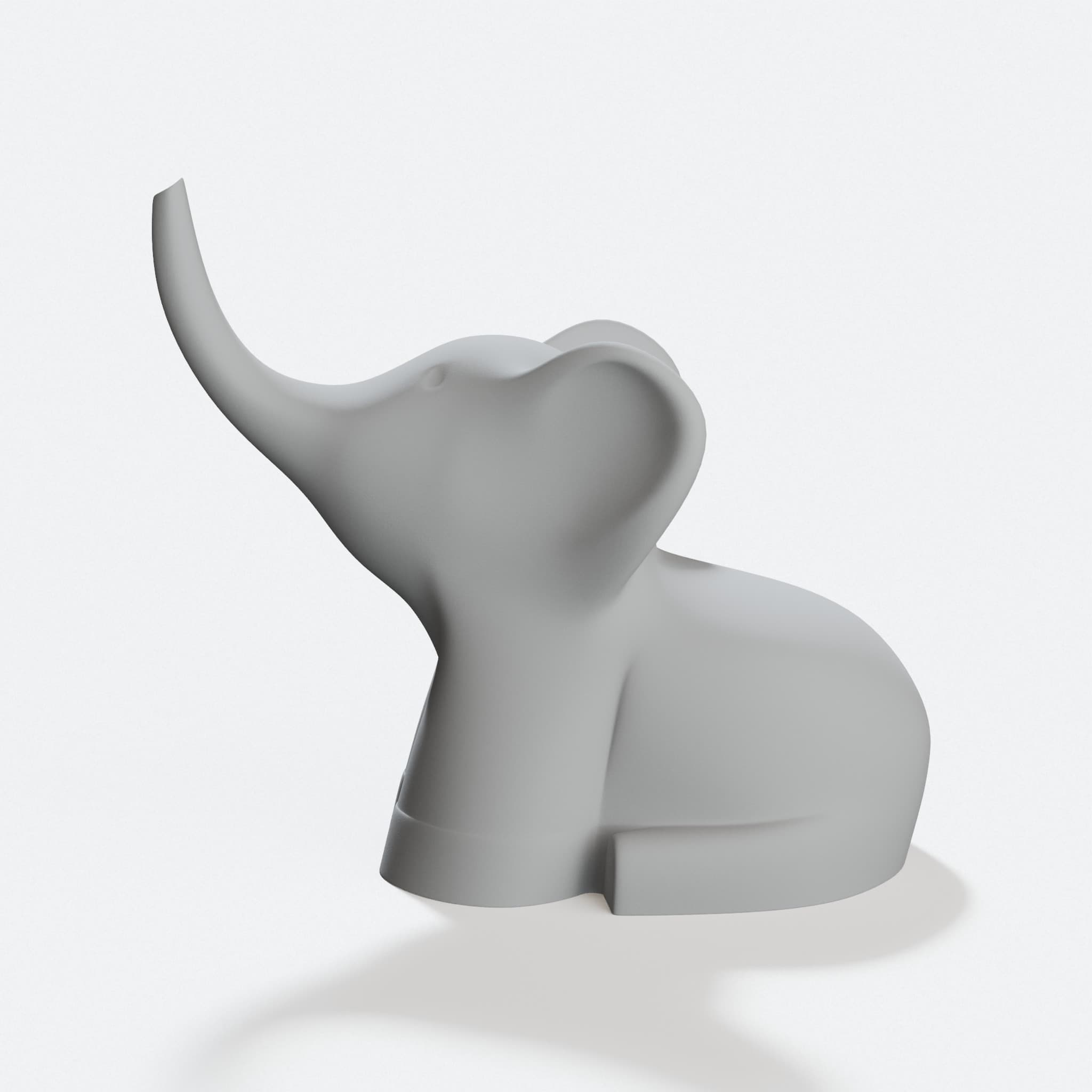 Elephant Figurine - 3D Printed Home Decor Sculpture, hero tilt