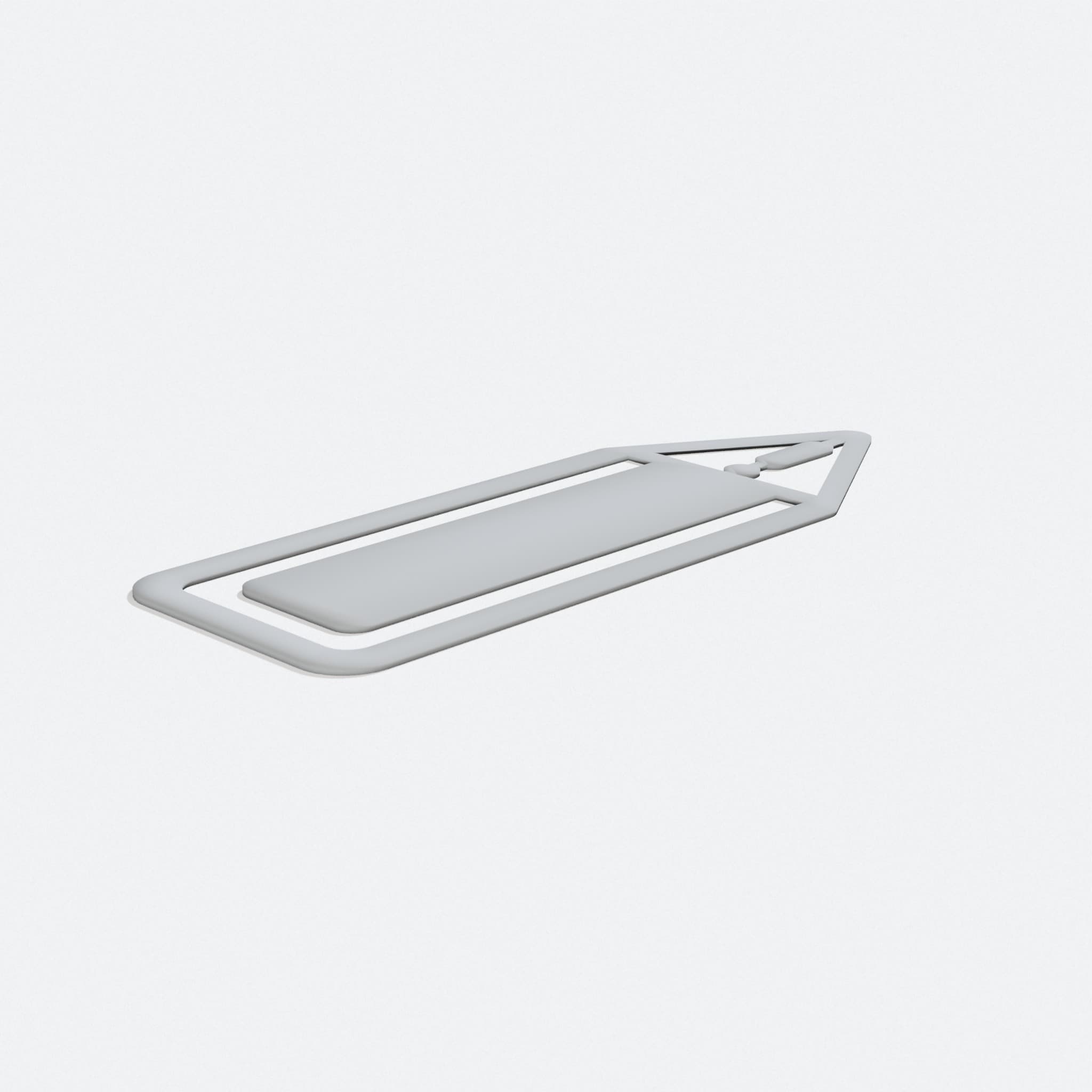 Caution Bookmark, 3D Printed Home Decor, turn three quarter