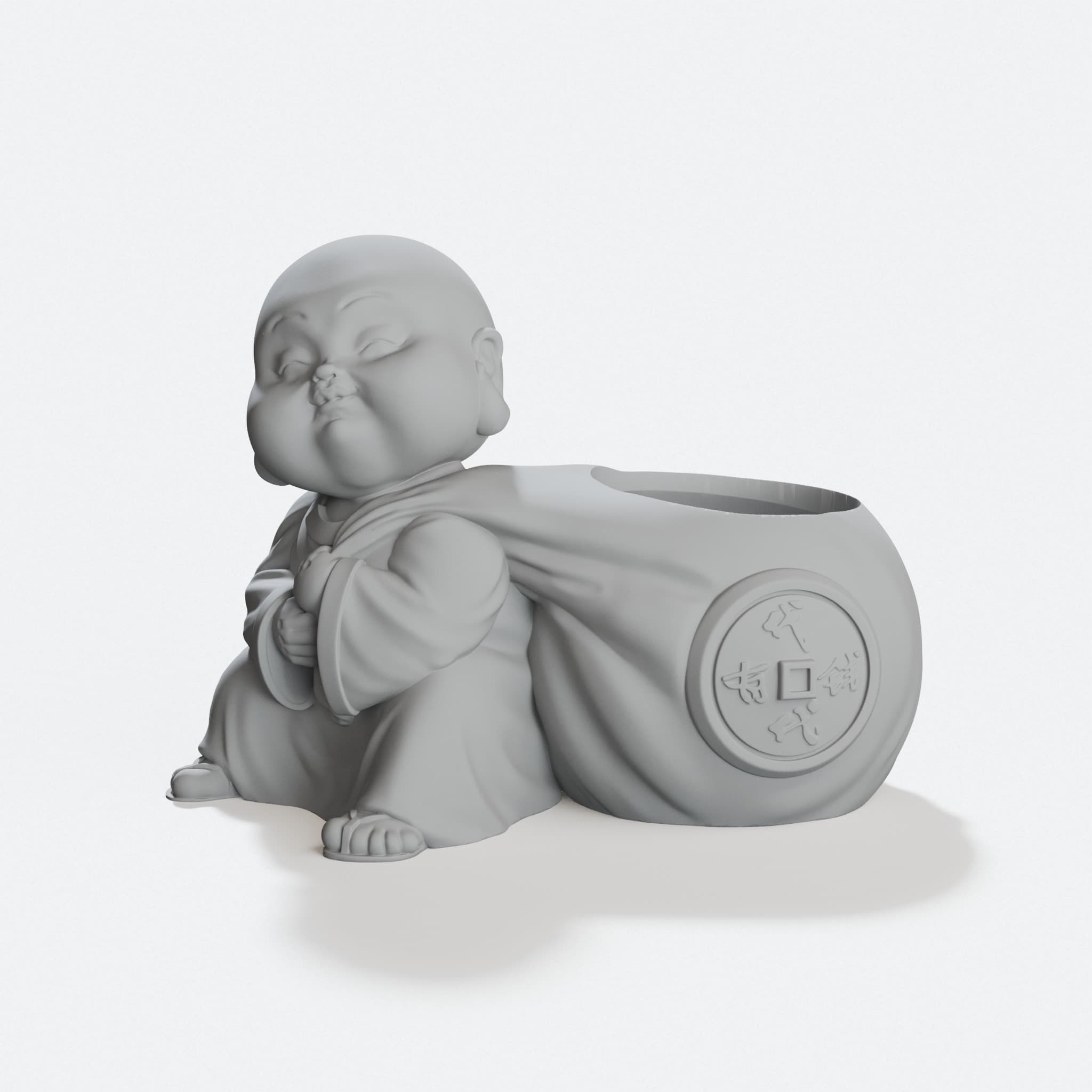 3D Printed Buddha Baby Planter for Home Decor, hero tilt