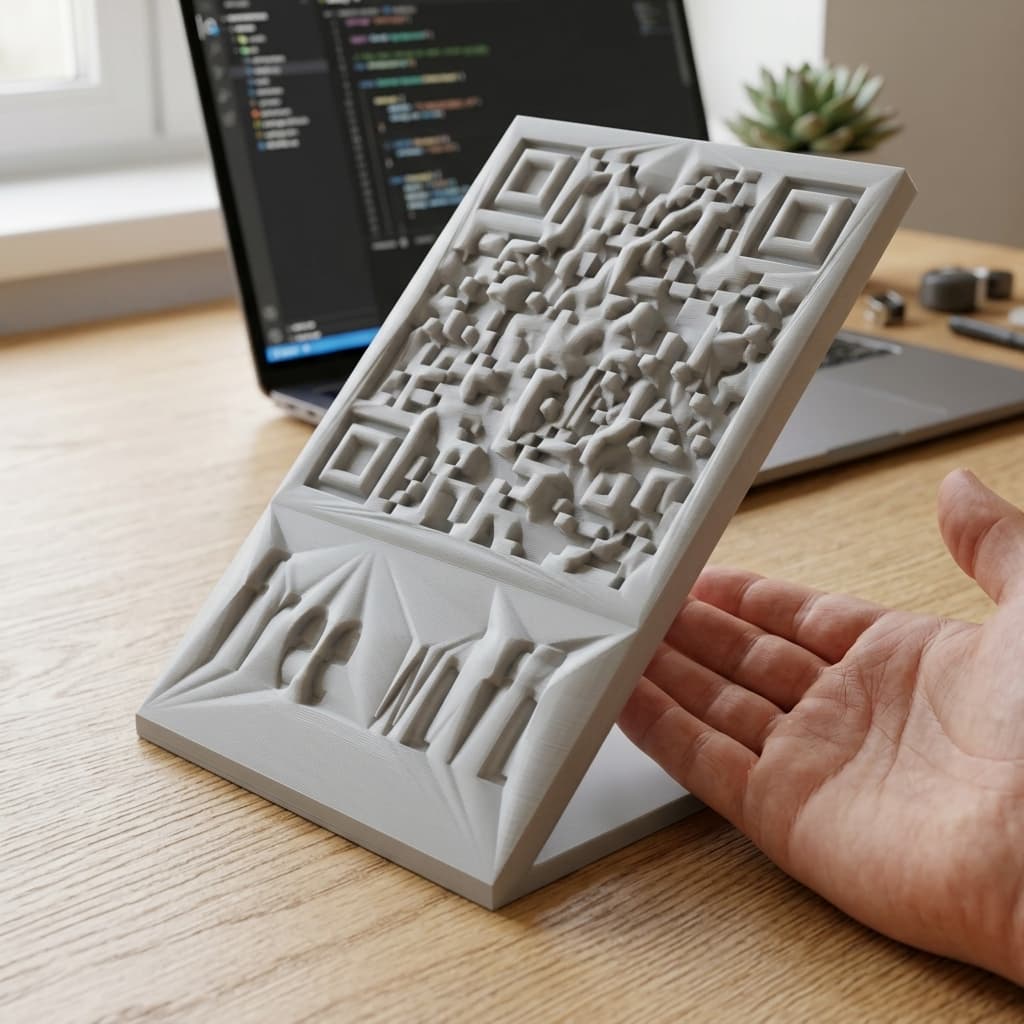 Rickroll QR Code Sign - 3D Printed Tech Prank Accessory, in real life